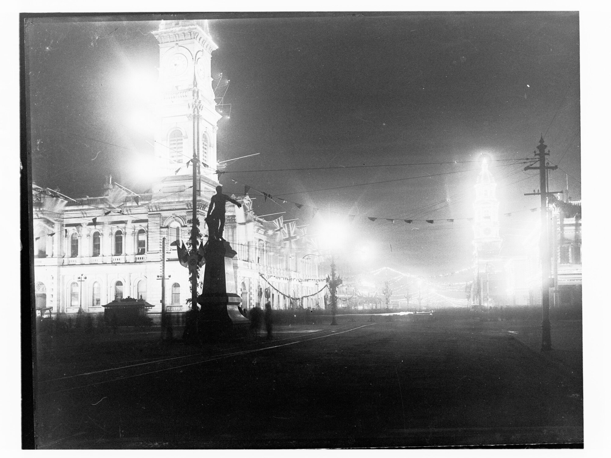 King William Street illuminated for Prince Edward's visit