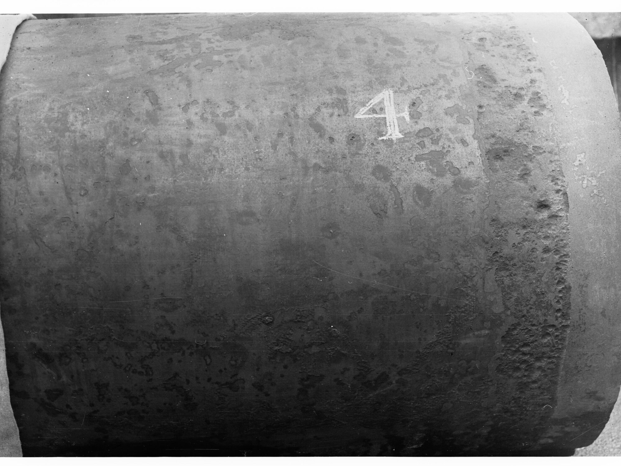 Rust Pits in surface of Steel Water Pipe