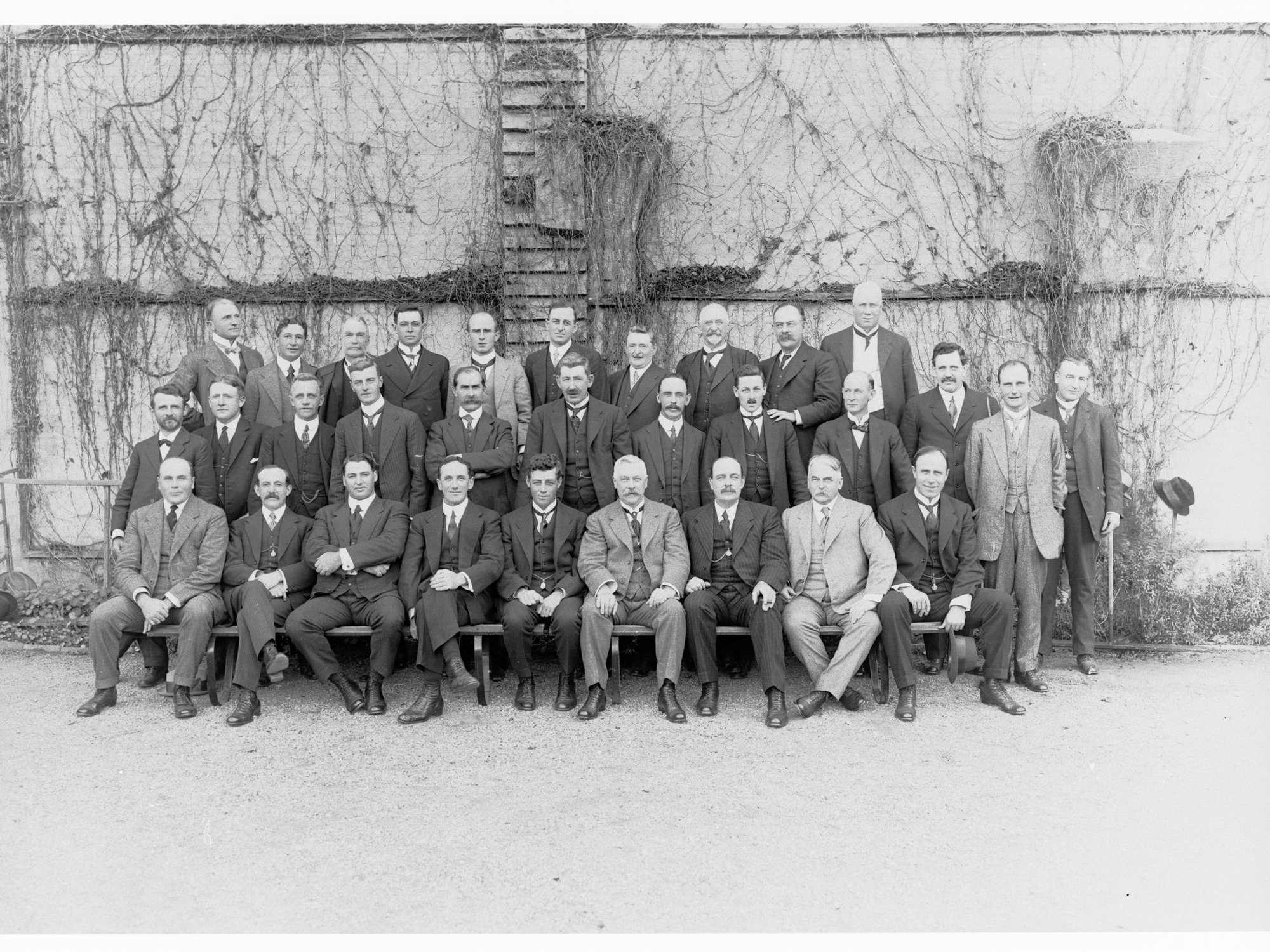 Group portrait of 31 men (may relate to Premiers' Conference)