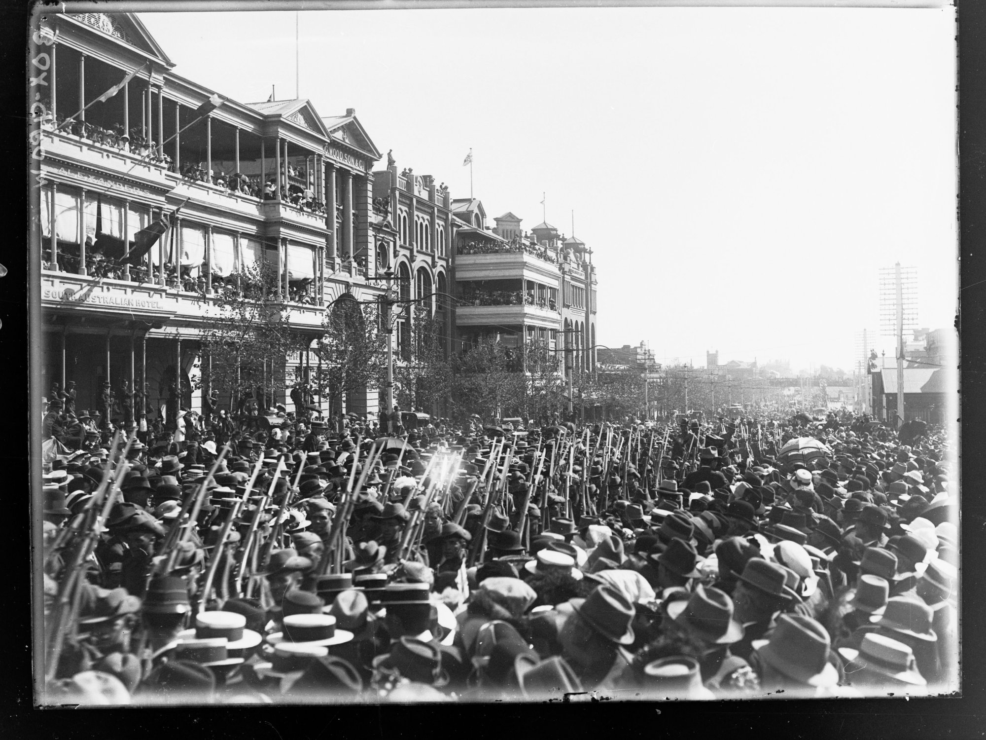 SA Expeditionary Force, World War I,  parade on North Terrace