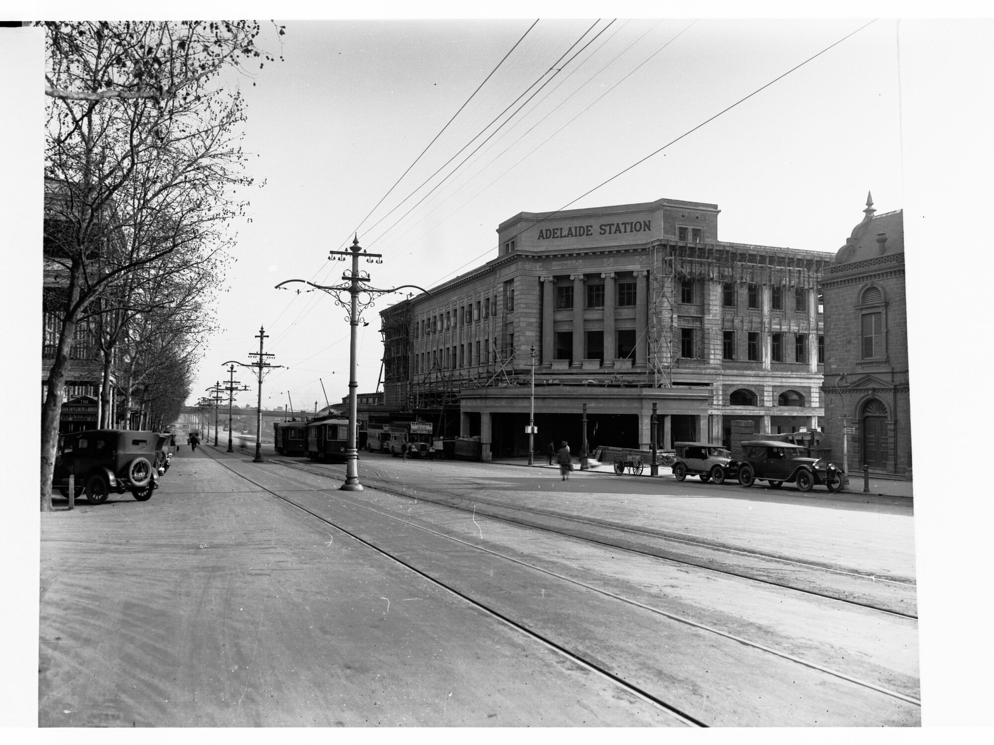 Adelaide Railway Station Showing North Terrace and Railways Bus