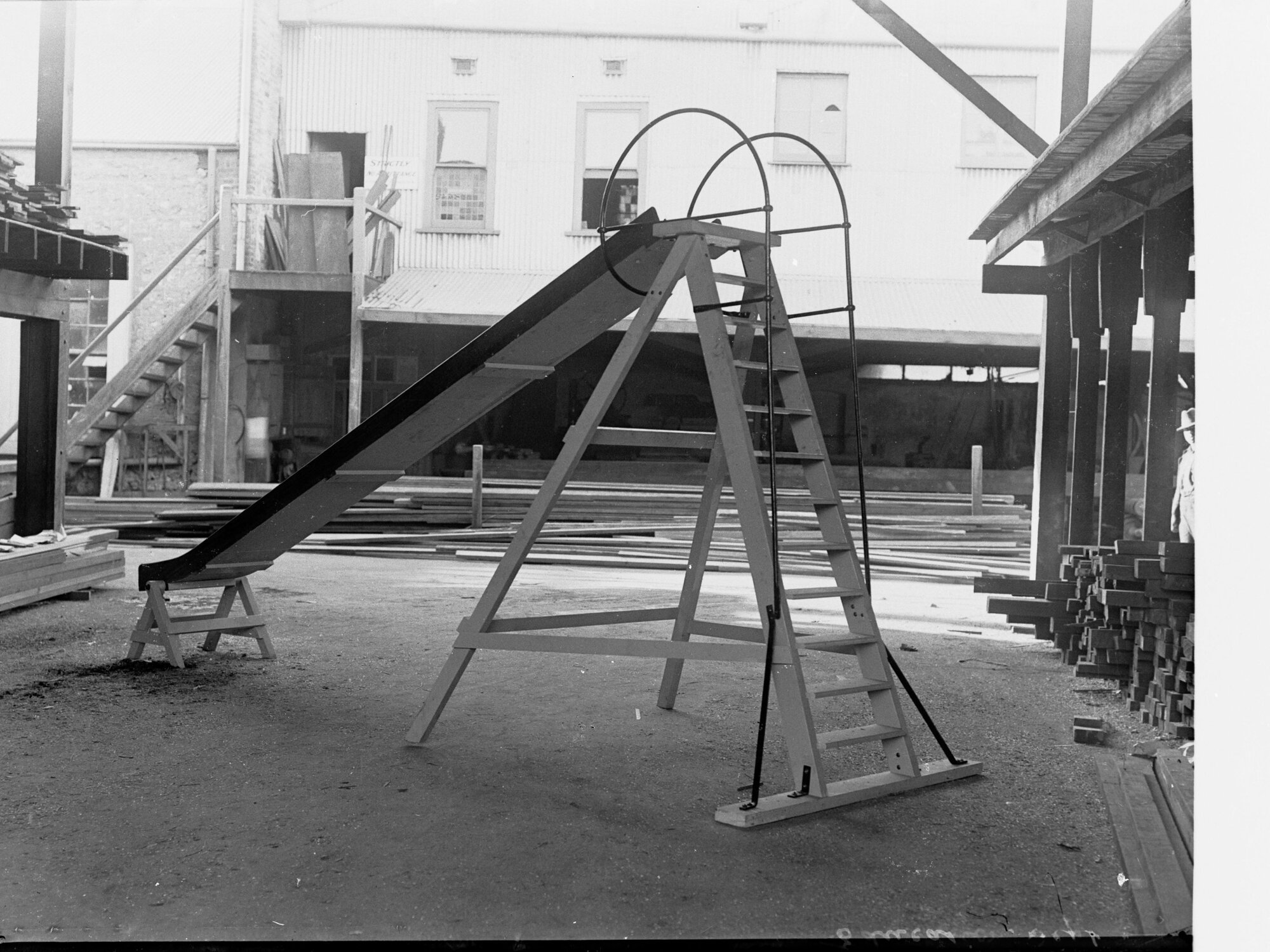 Education Department swings, slippery dip etc.|Education Department - girl's school lantern negs