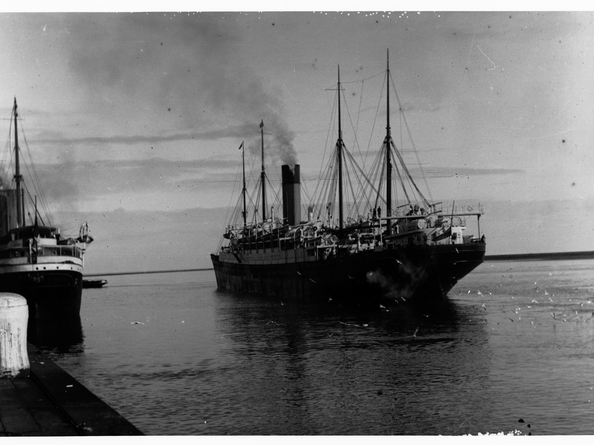 Two ships at sea, one is the Ceramic