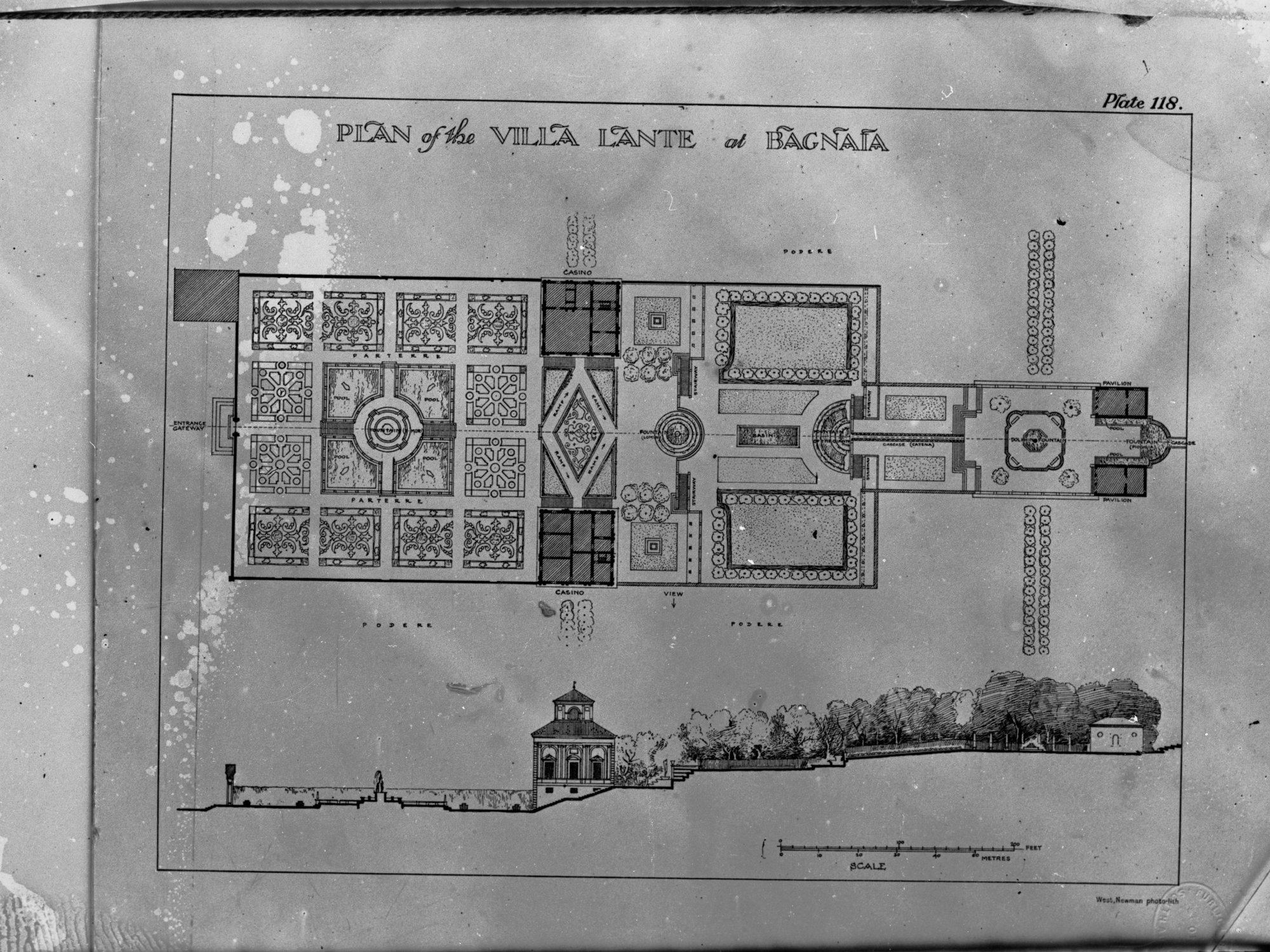 Plan of the Villa Lante at Bagnaia, technical drawing (Plate 118)