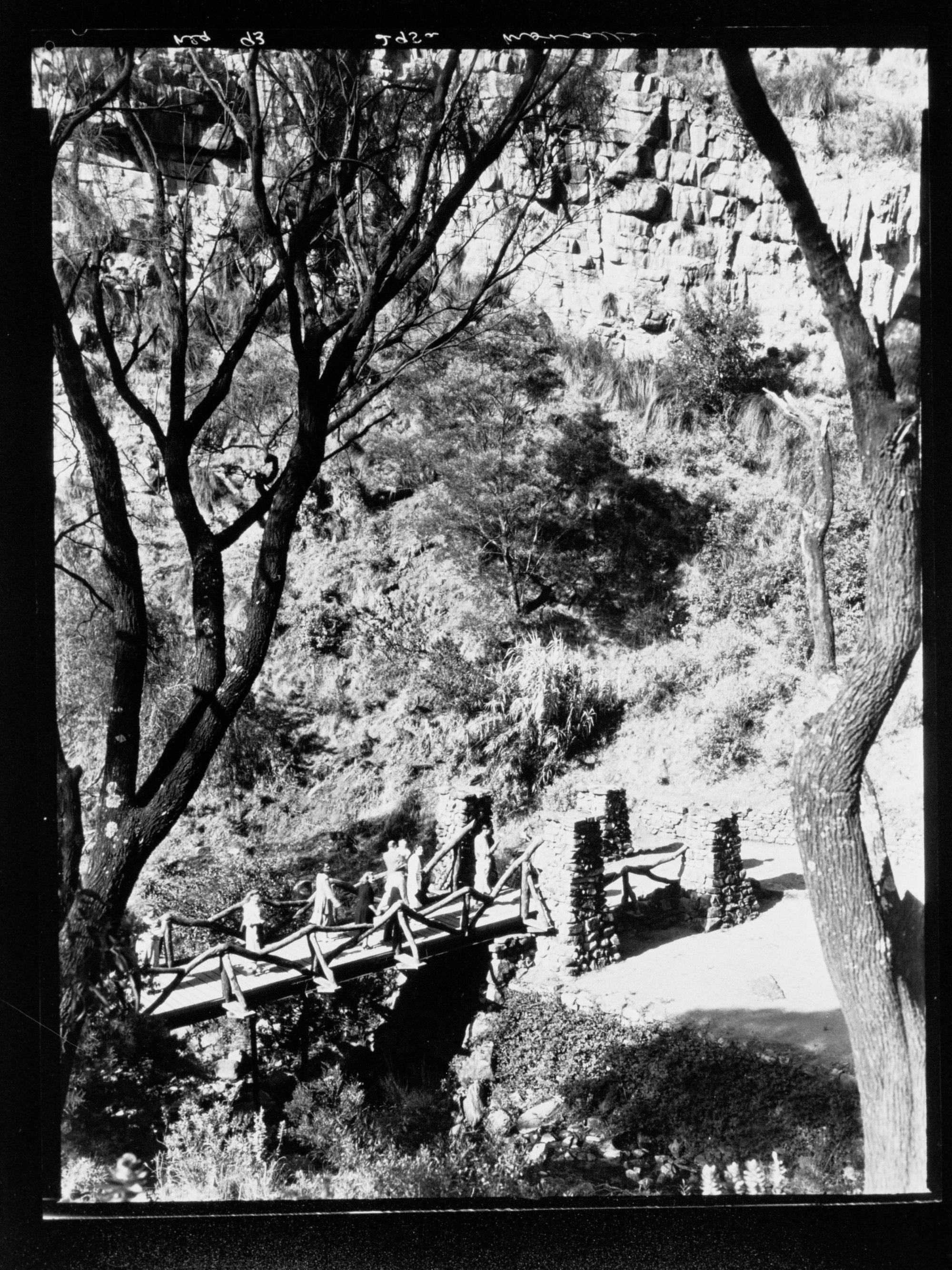 Morialta - people on bridge