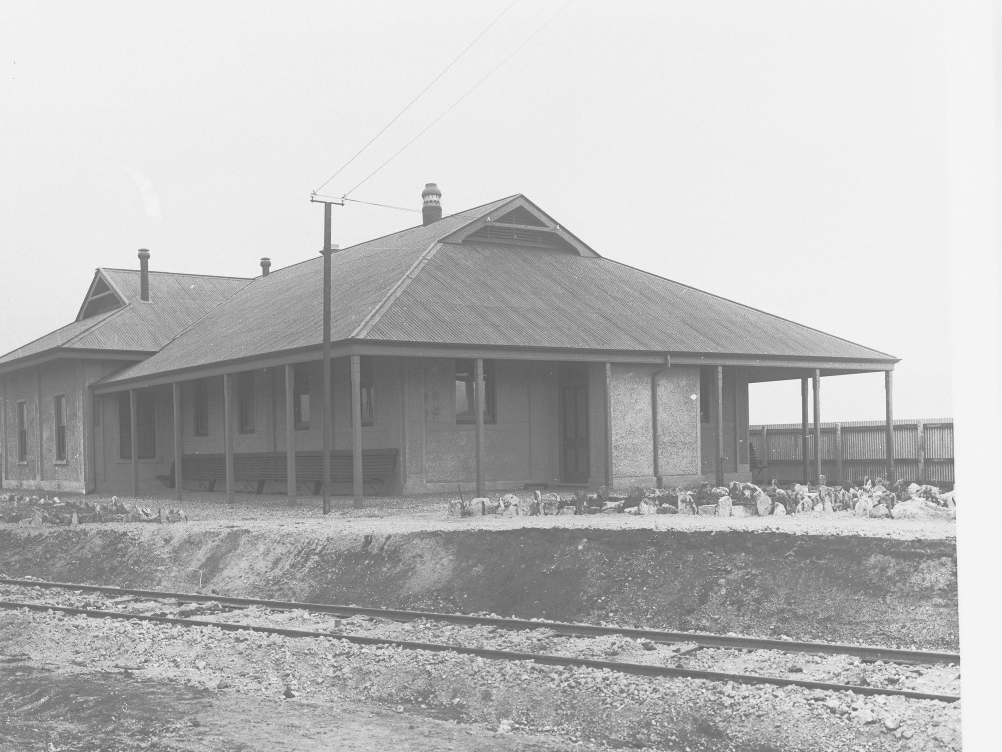 Building beside a railway line (Mile End, South Australia locomotive depot, rest house for staff) - Railway Commissioner's Report