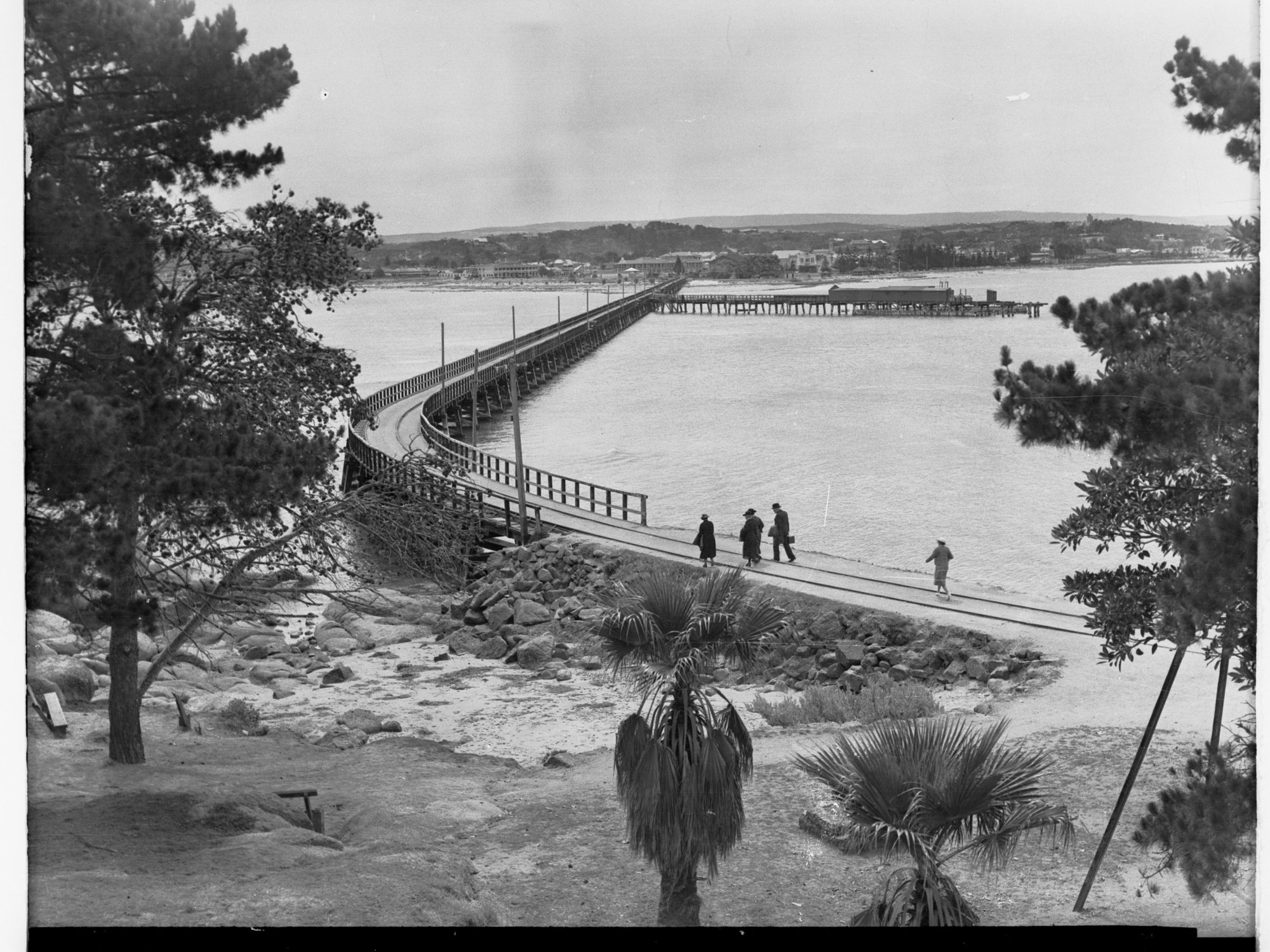 Victor Harbor from Granite Island showing causeway