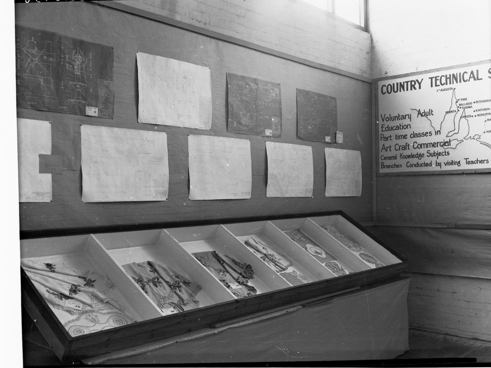 Country Technical Schools exhibition showing embroidery