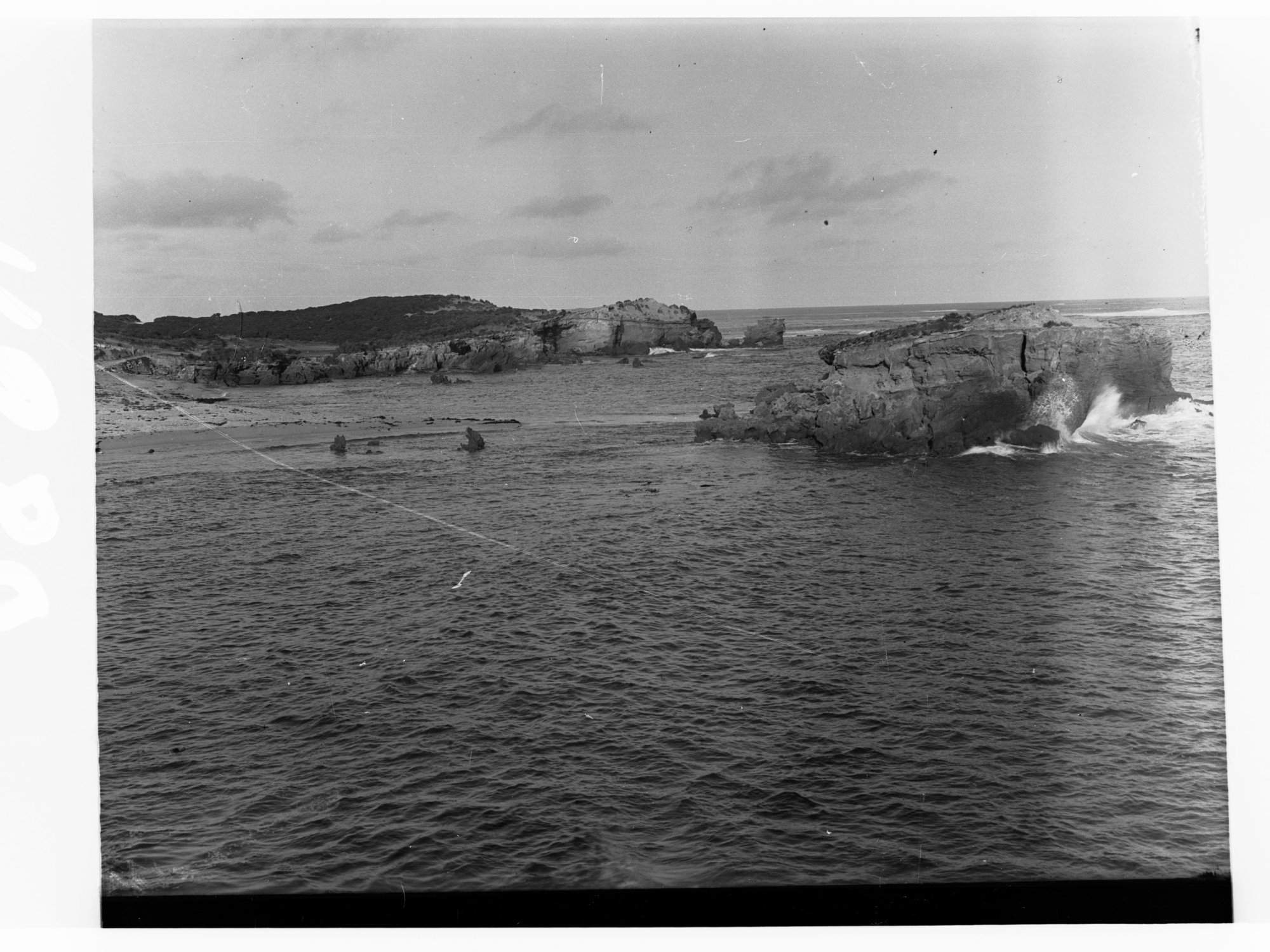 Cape Northumberland, the Captain's Head rock is at centre background
