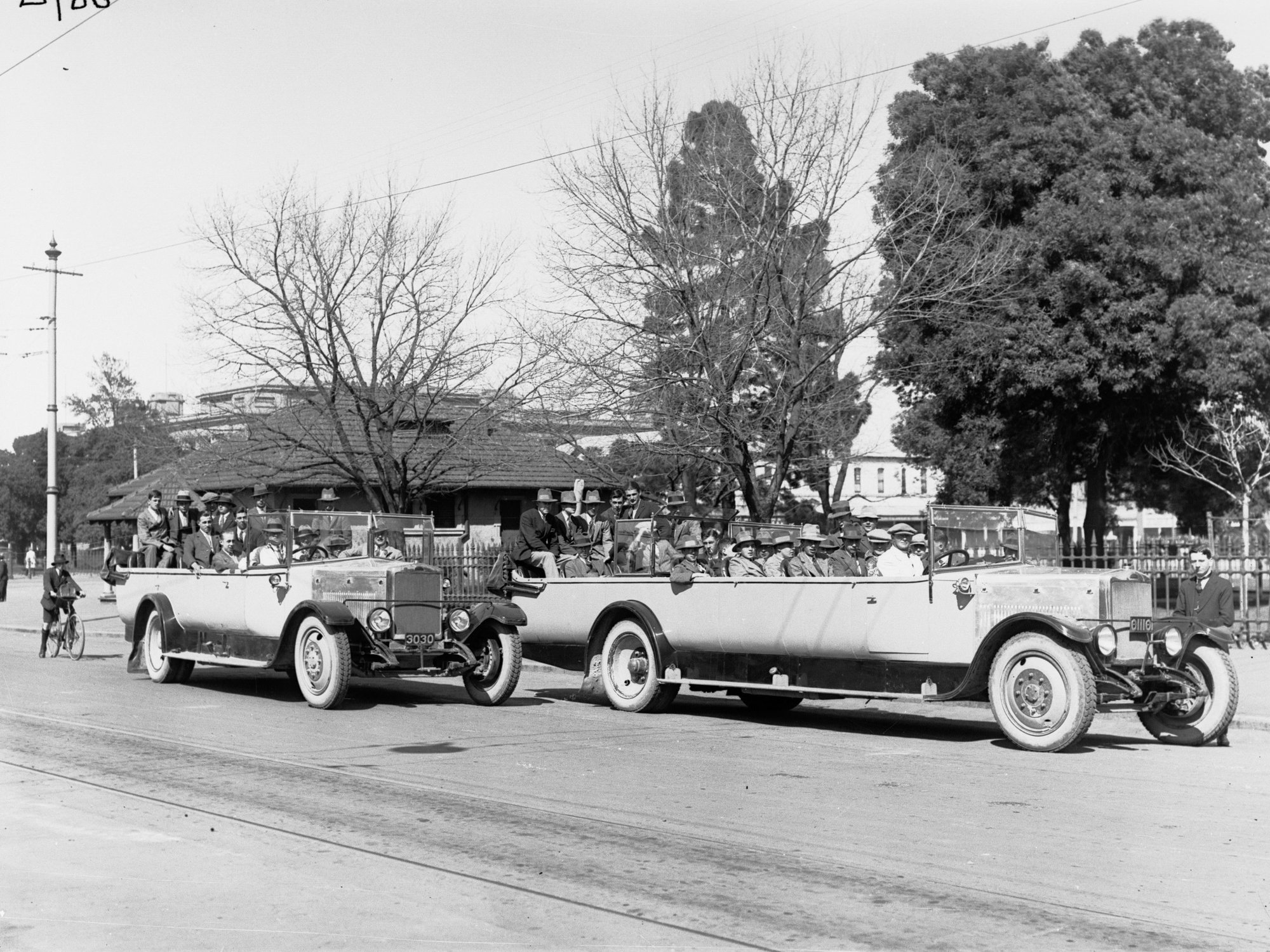 State Tourist Bureau Charabancs Carrying British Schoolboys