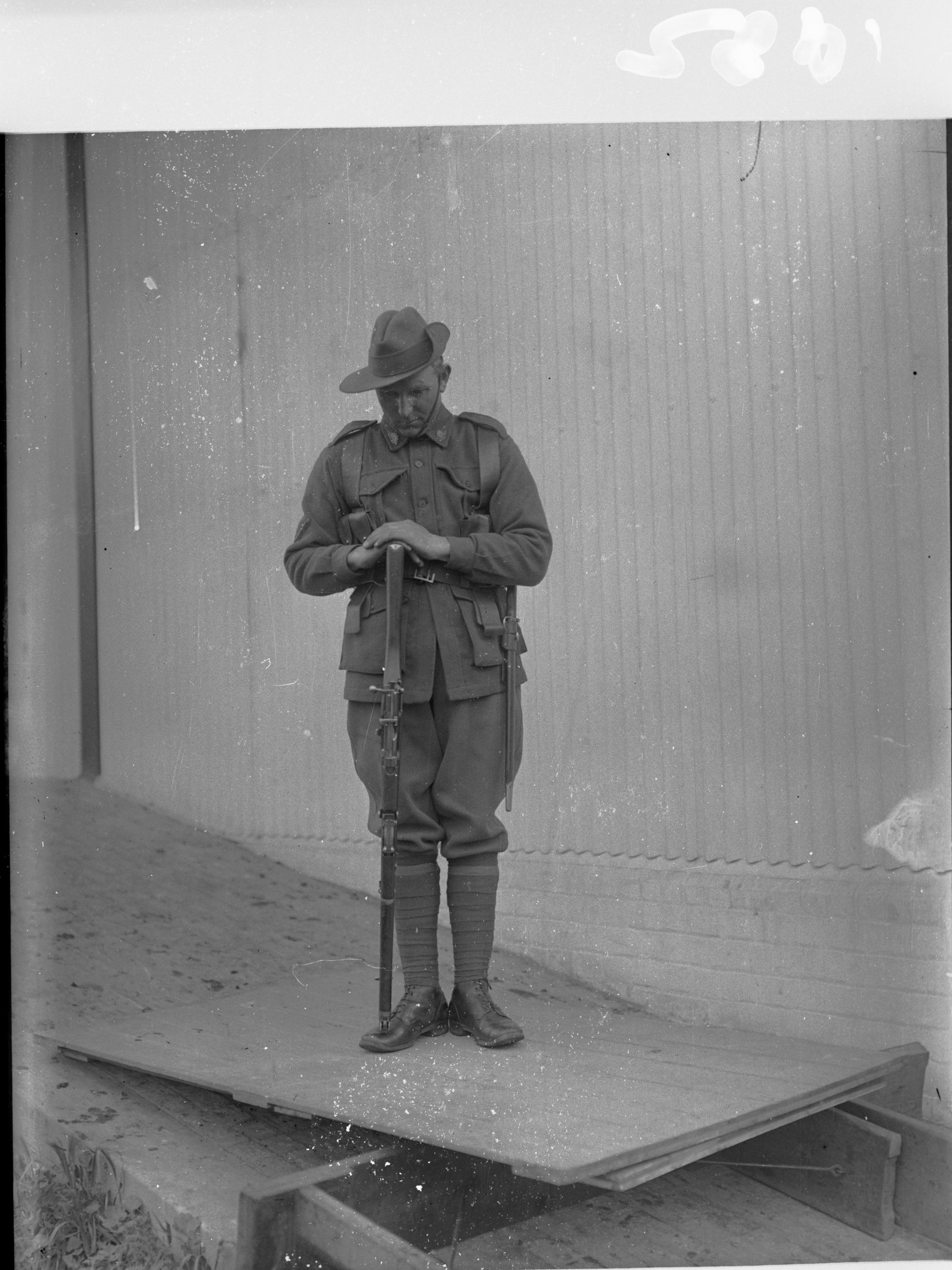 Soldier posing for Honour Rolls, World War One