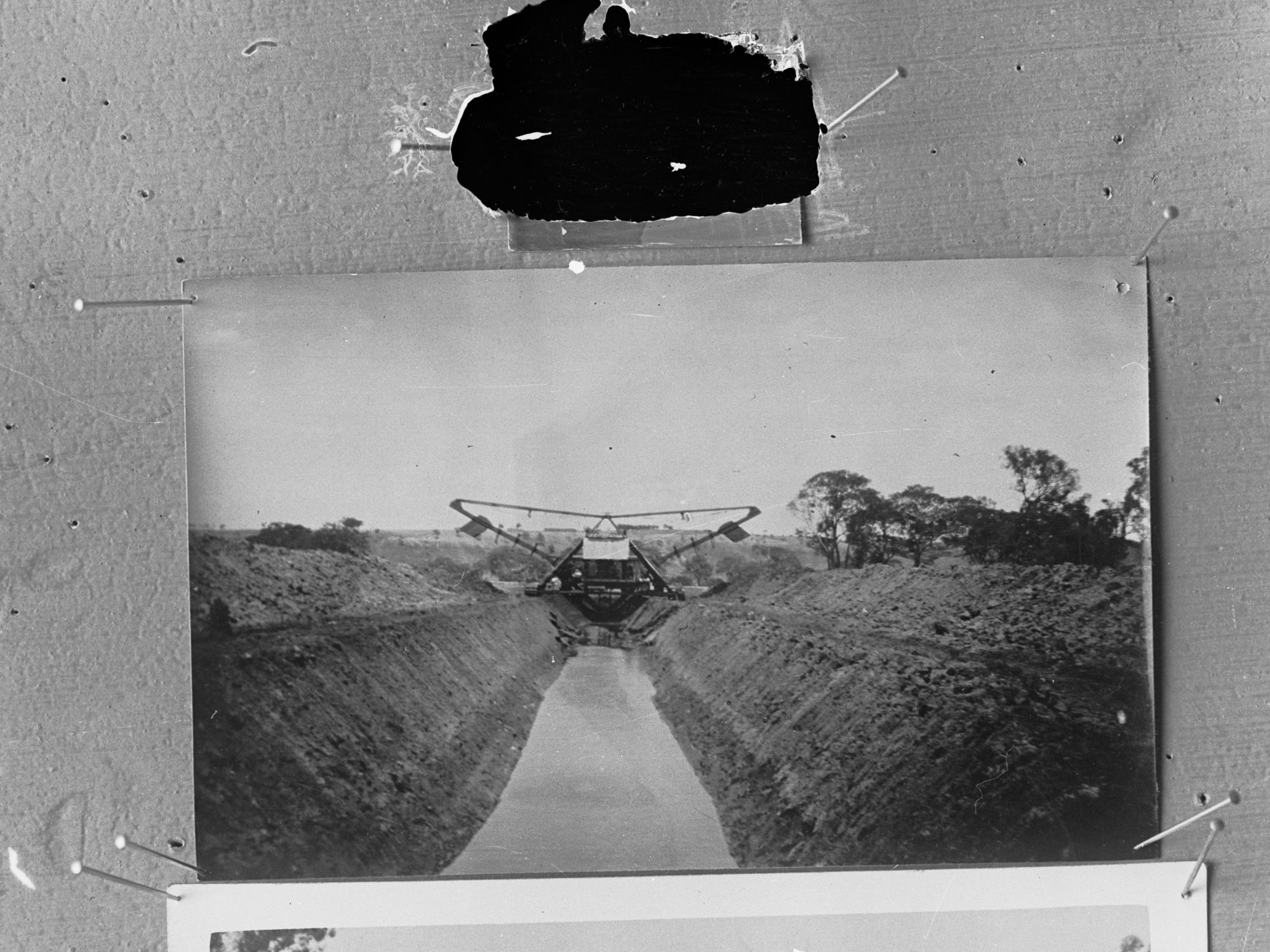 Irrigation canals,  Mypolonga  South Australia,  Type "A" Austin excavator digging drainage ditch