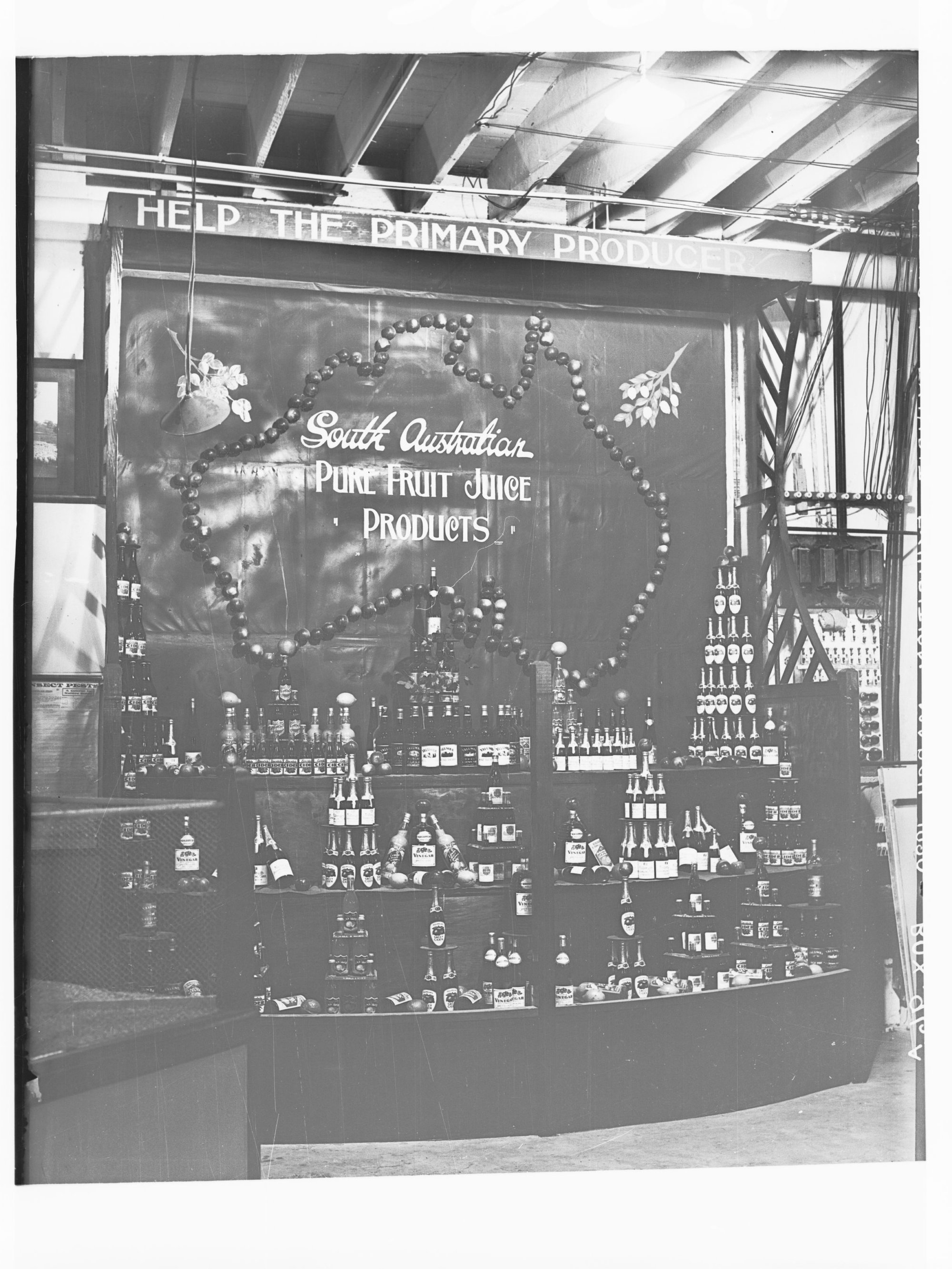 Agricultural Exhibition South Australian pure fruit juice display