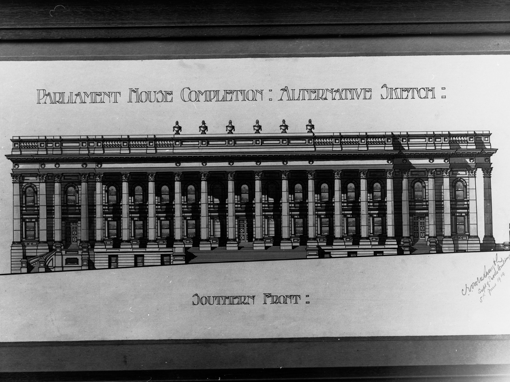 Architectural Drawing of Parliament House Alternative Sketch Southern Front