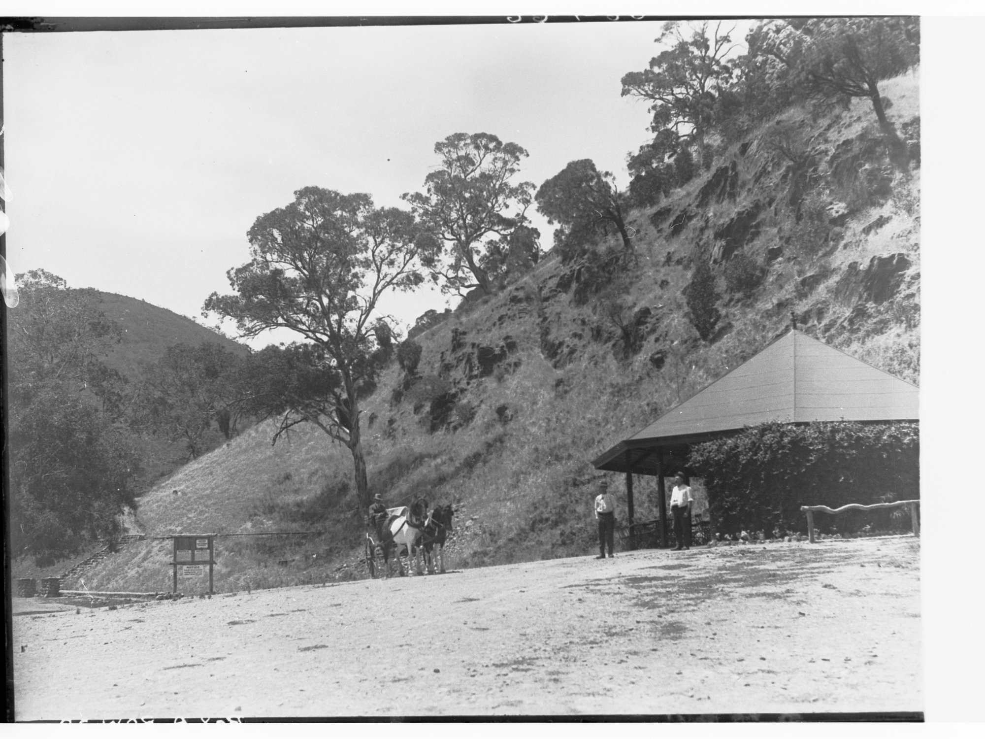Morialta Reserve - showing three people and a horse and buggy