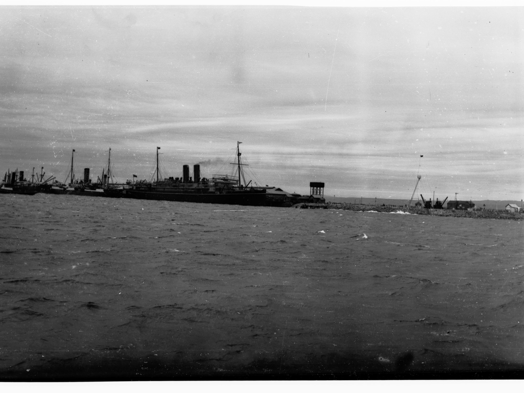 Outer Harbour from ocean side showing ships berthed