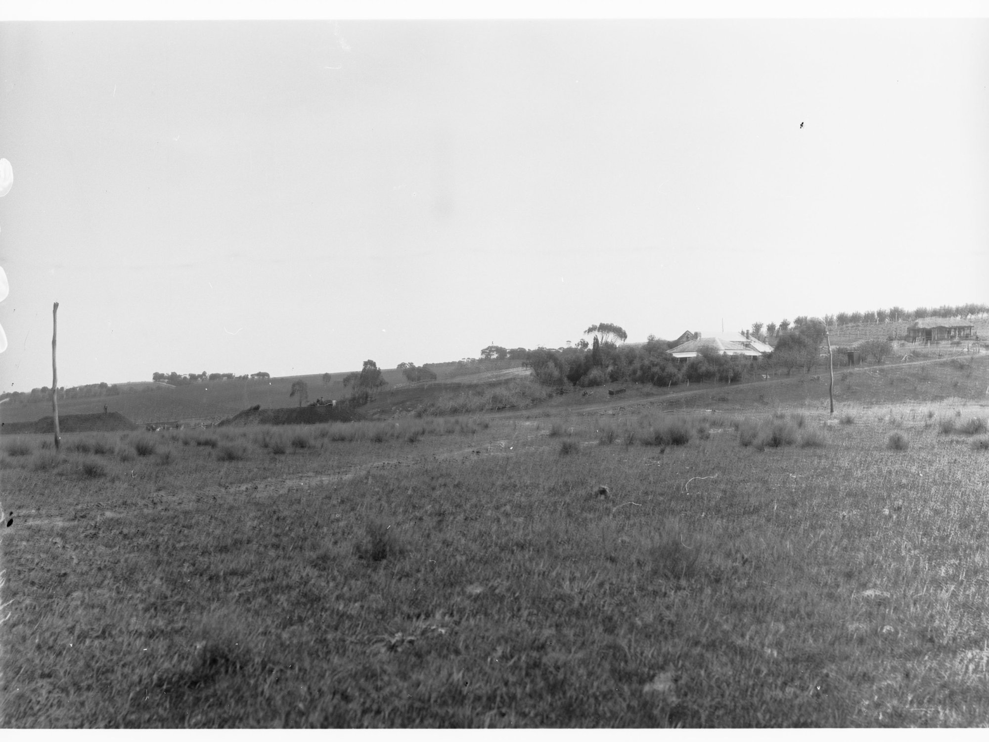 Rural view of Happy Valley - farmhouses in distance
