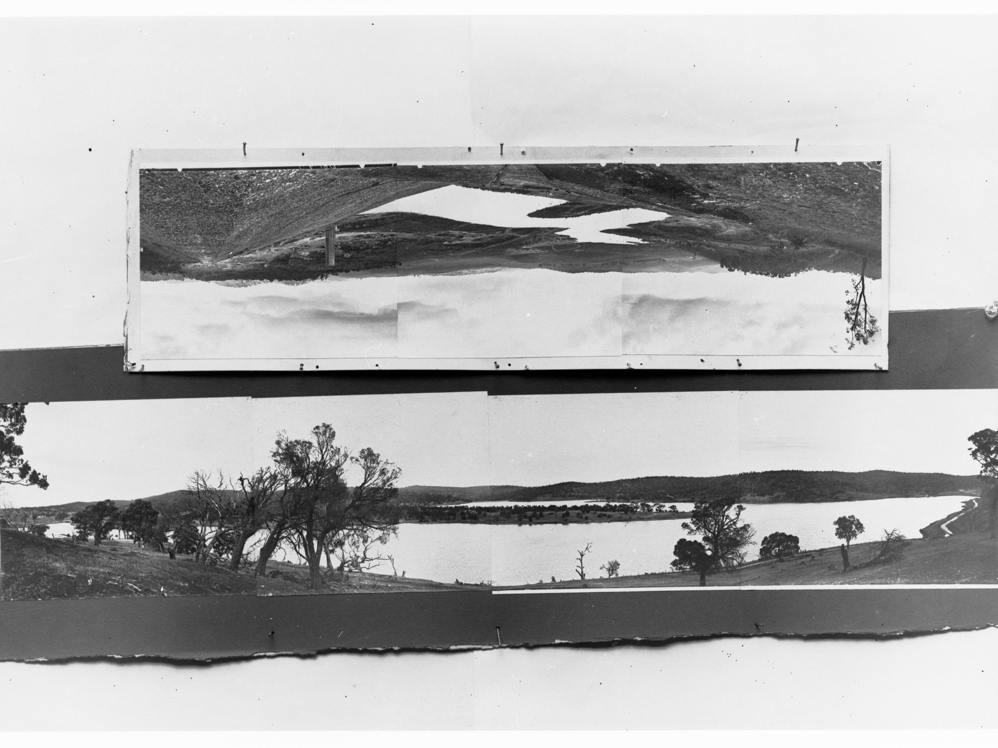 Millbrook Reservoir - two panoramic photos on the one negative