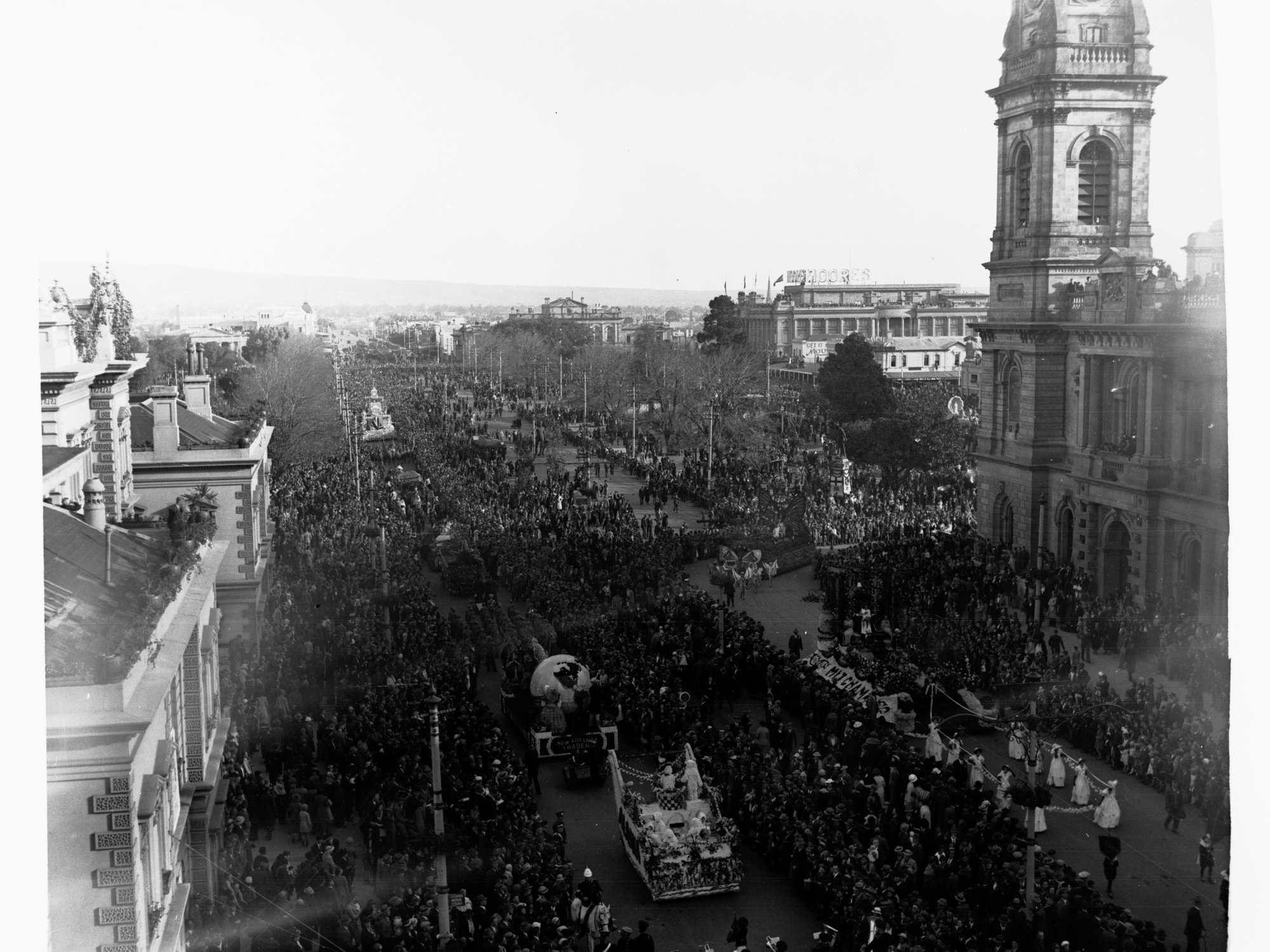 Floral Pageant on King William Street Adelaide Centenary