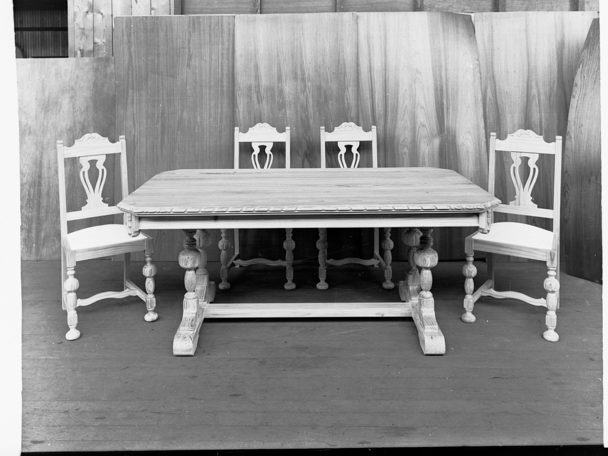 Table and Chairs Unpolished