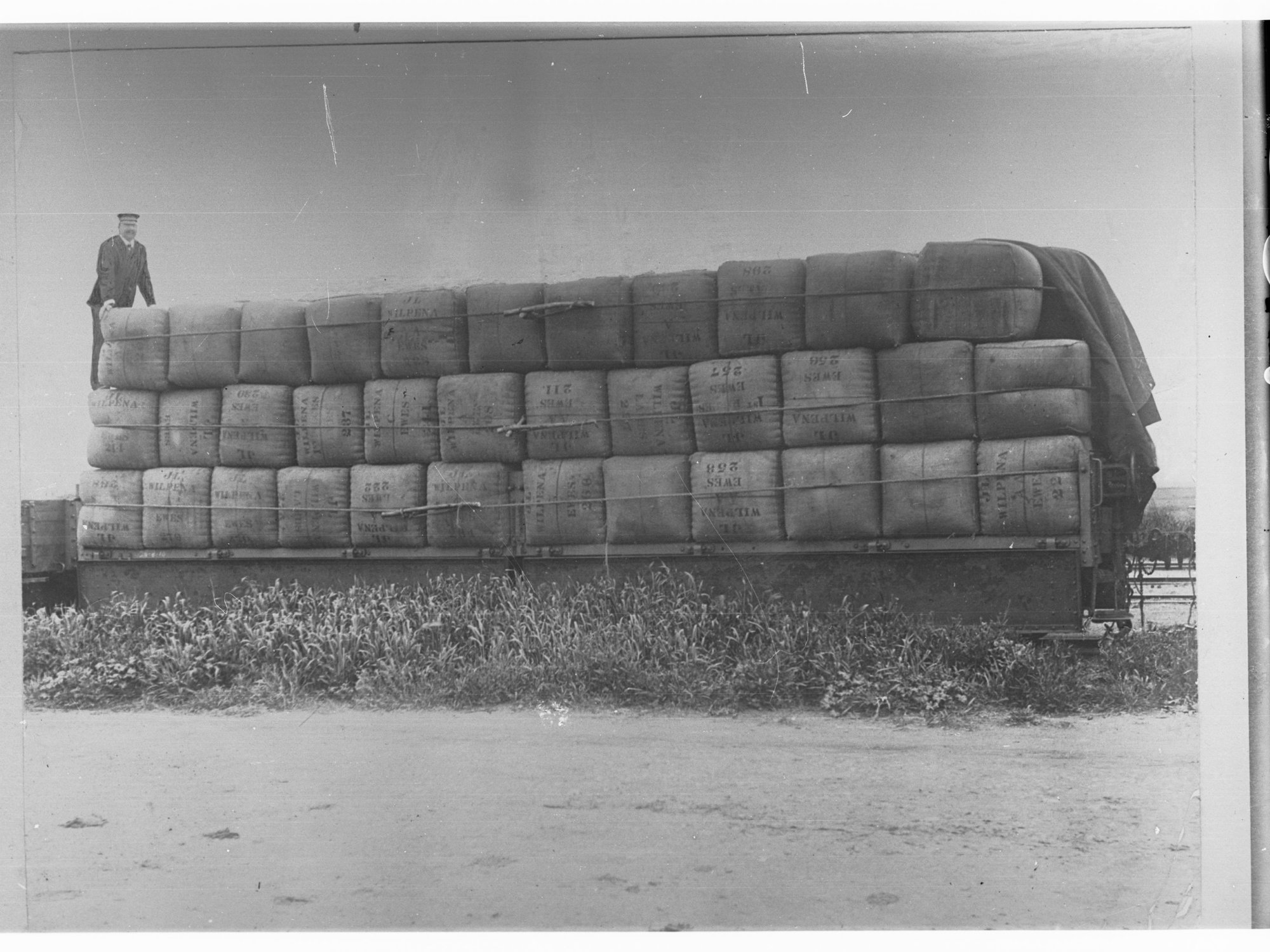 Man on top of a railway truck