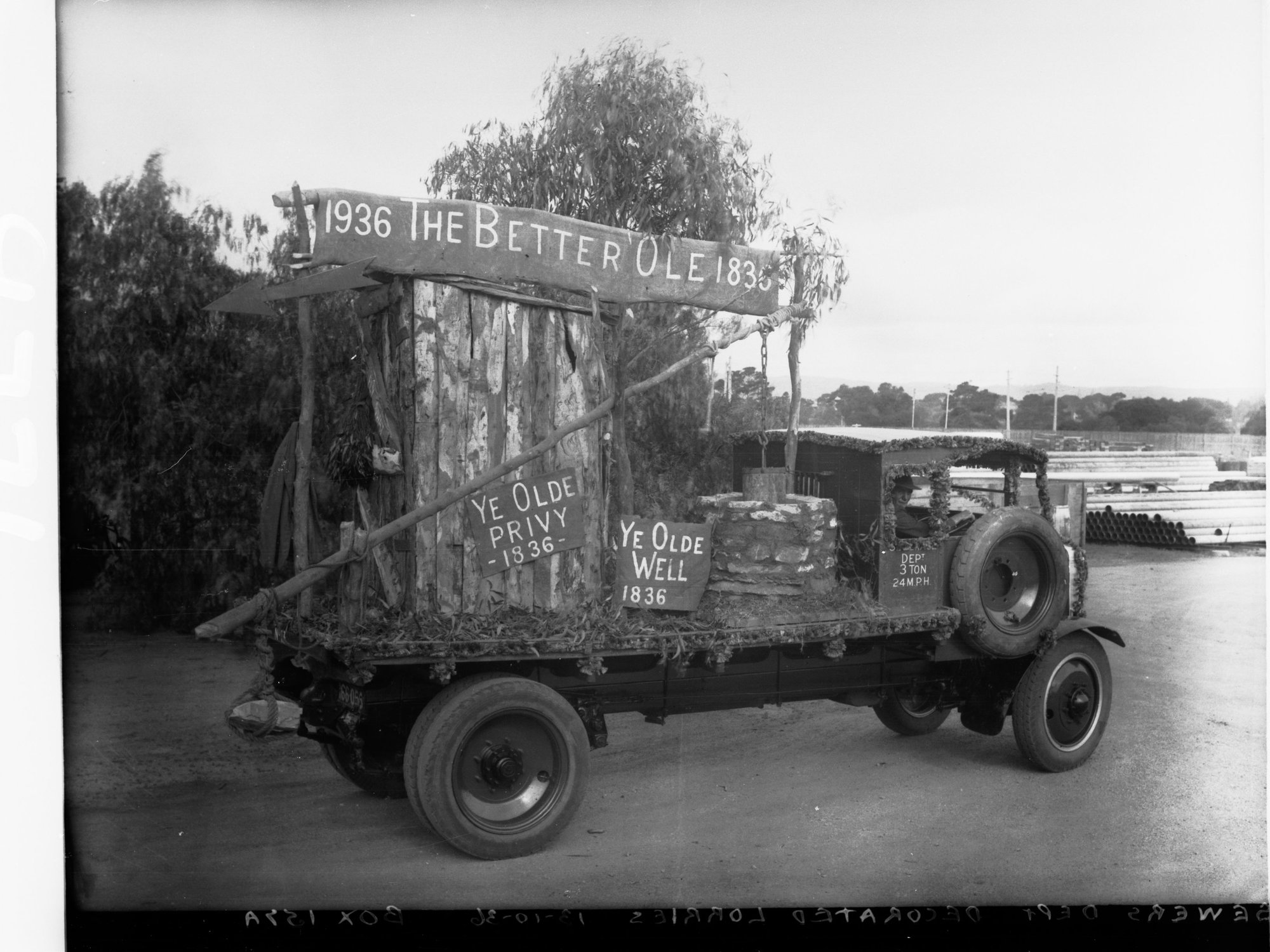 Sewer Department Decorated Lorries for State Centenary