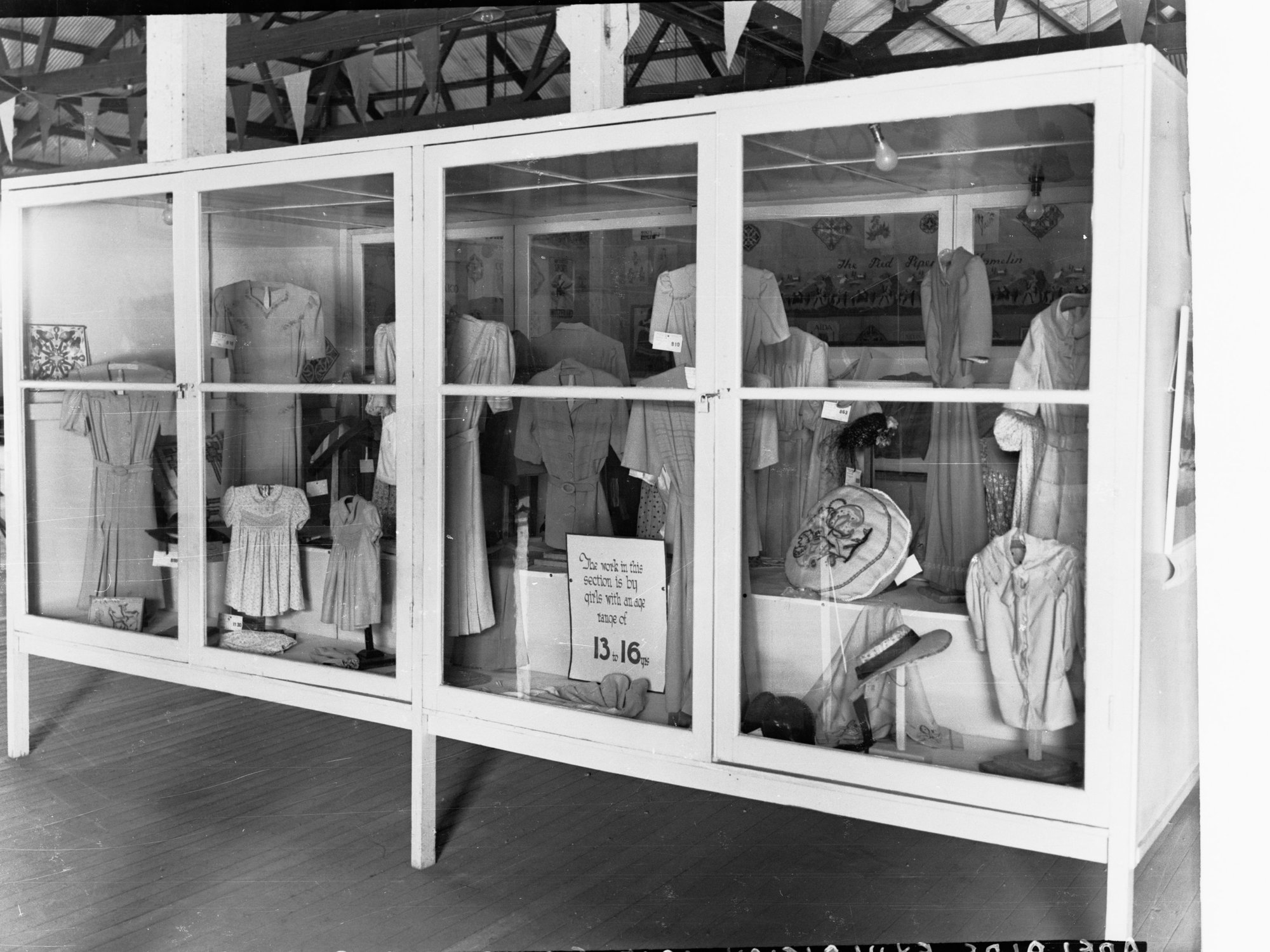 Girls Technical School showing hand made dresses and hats