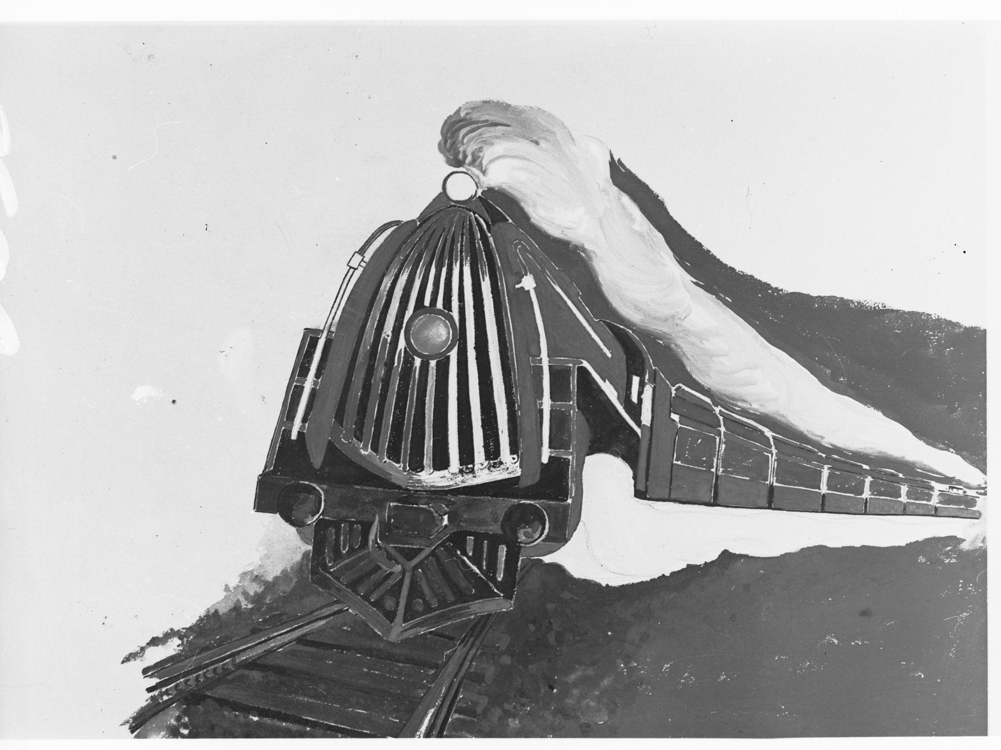 Painting of a steam train (from 1930s)