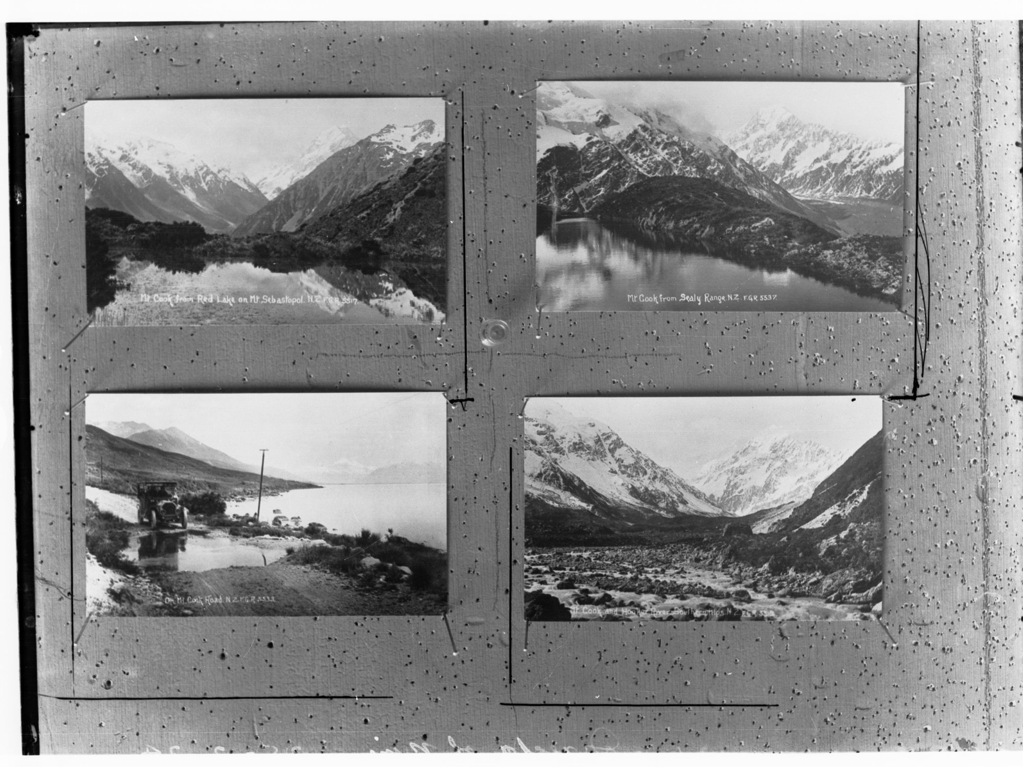 Photograph of postcards from New Zealand, Mount Cook