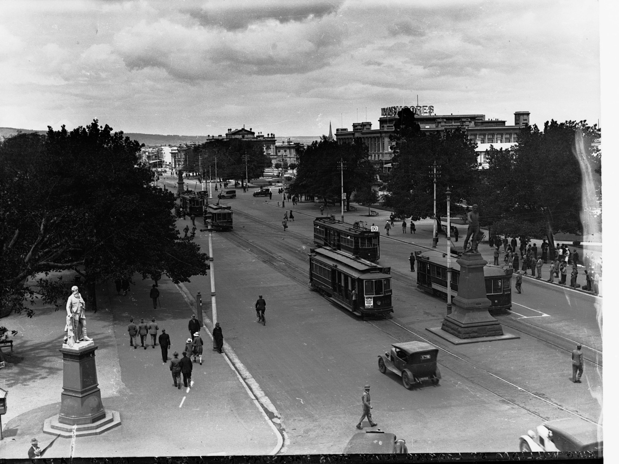 King William Street Showing Trams and Victoria Square