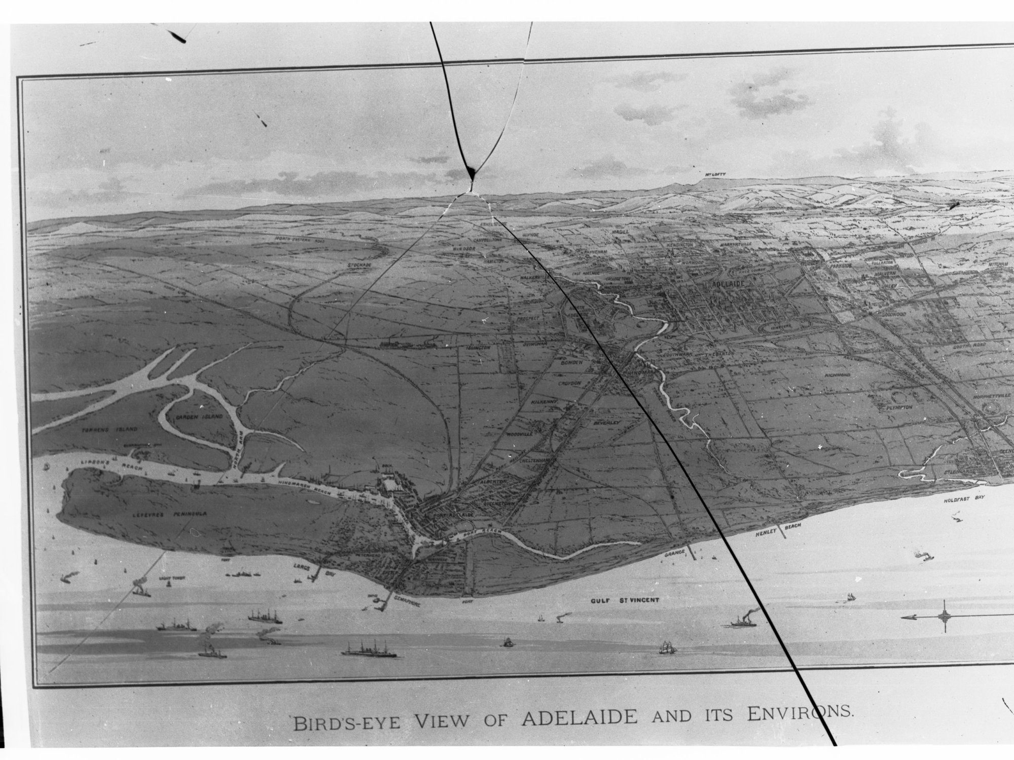 Birds Eye View of Adelaide and Its Environs