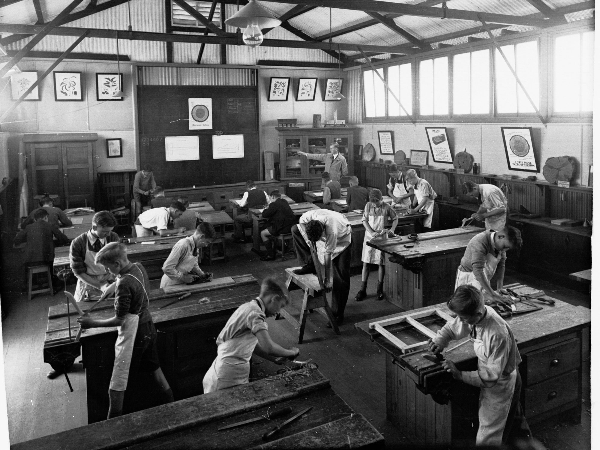 Boys at Woodwork Class