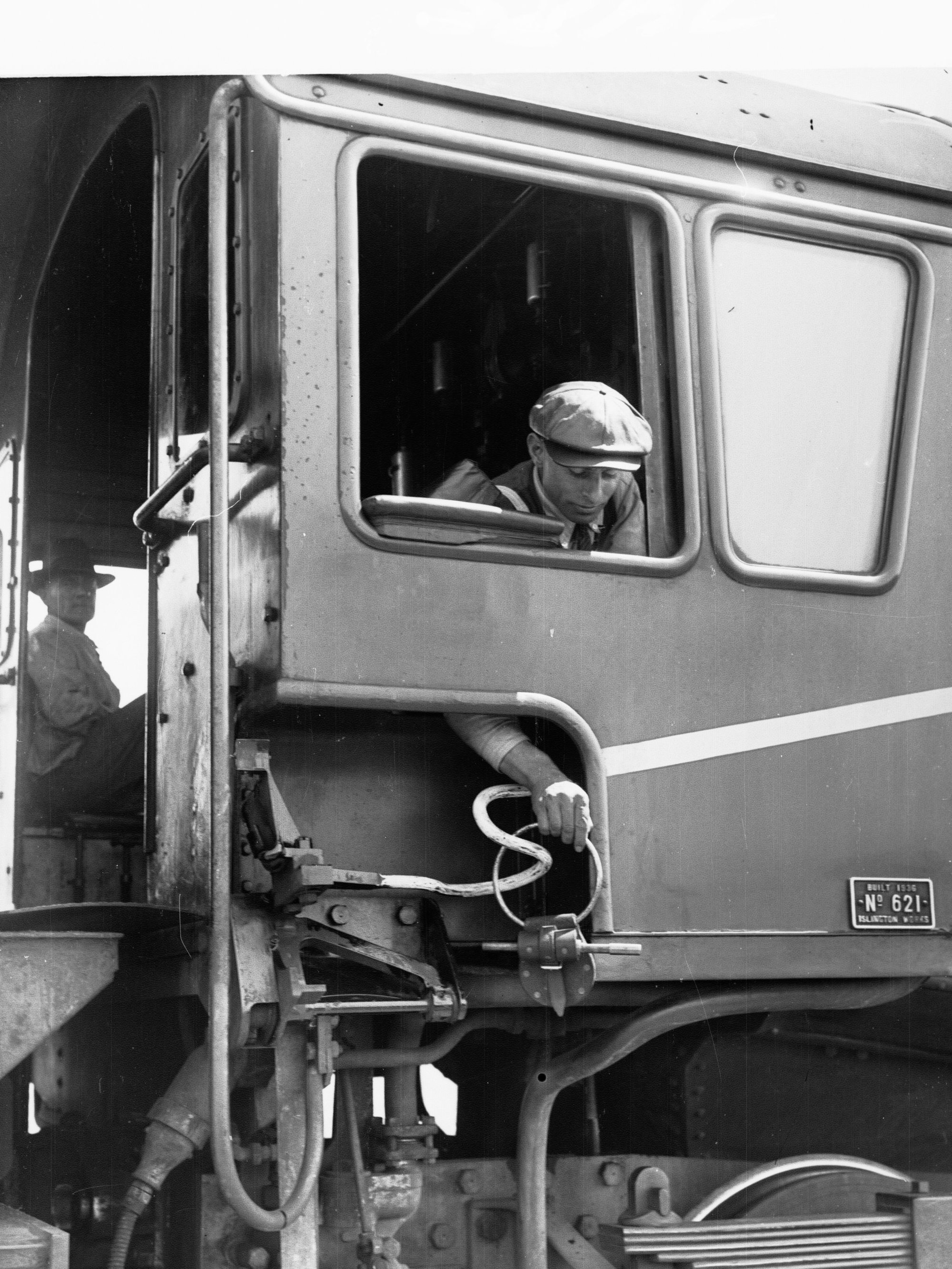 Man Working on Locomotive at Virginia