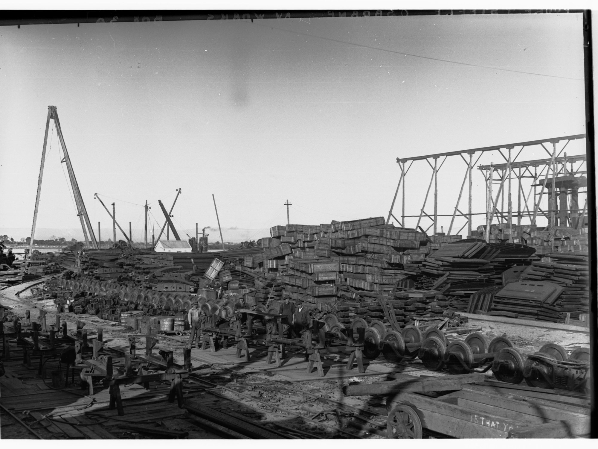 Scene in yard of Poole and Steele, Osborne