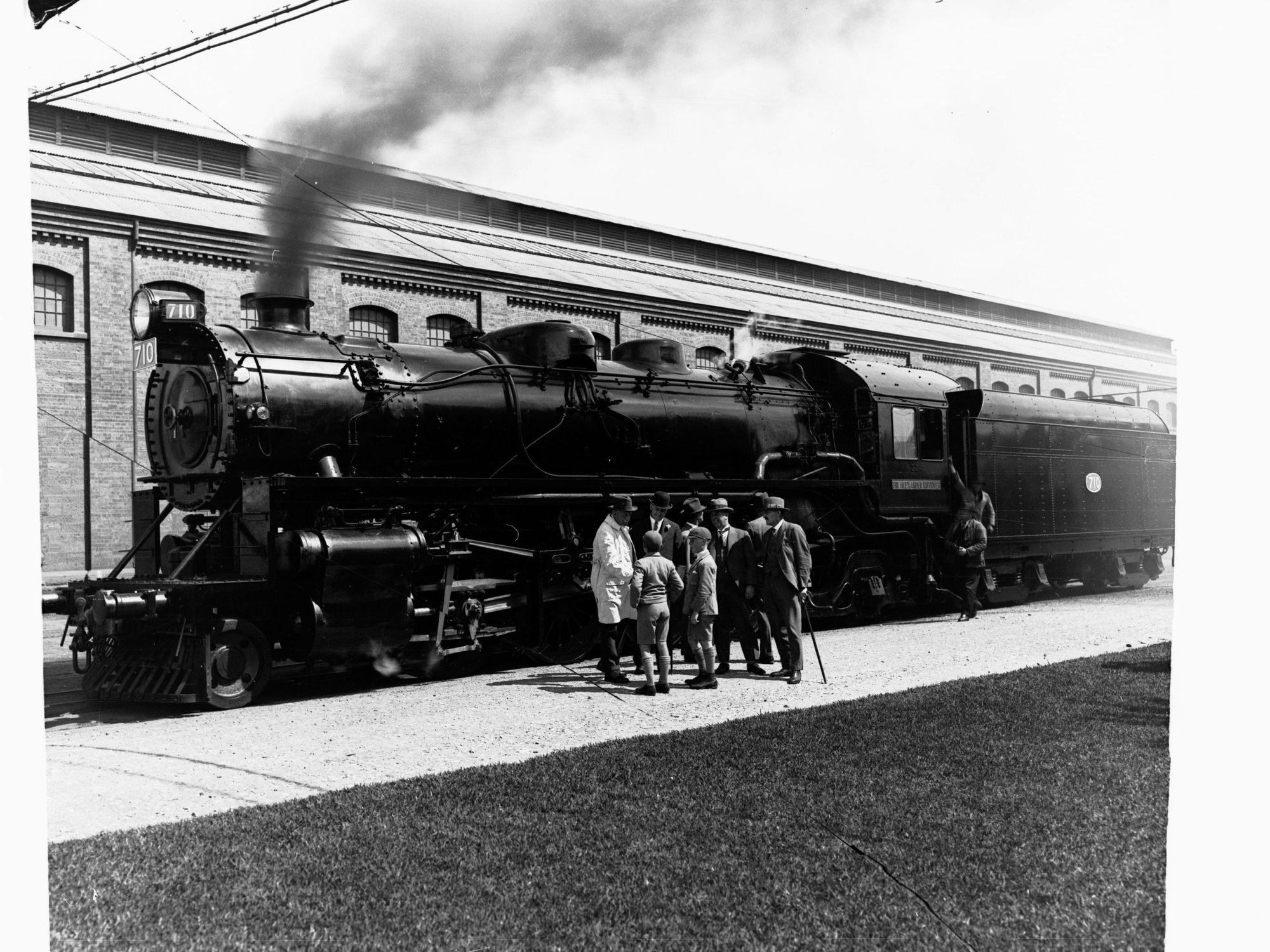 Governor and Premier Inspecting New Mikado Engine