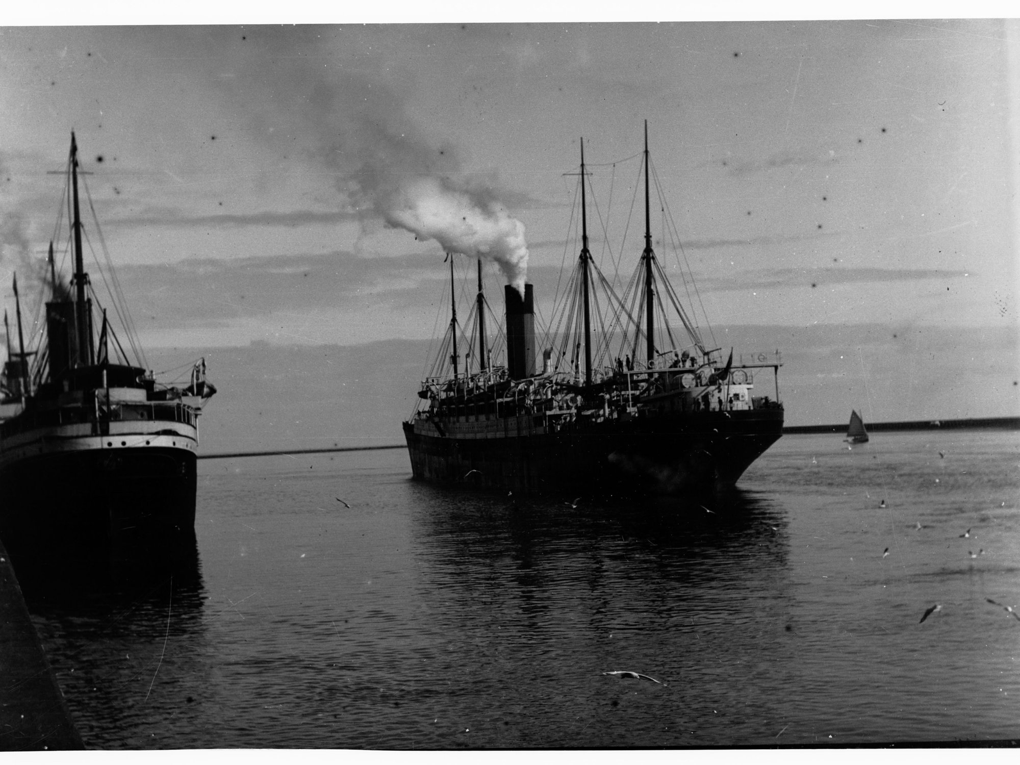 Two ships at sea, one is the Ceramic