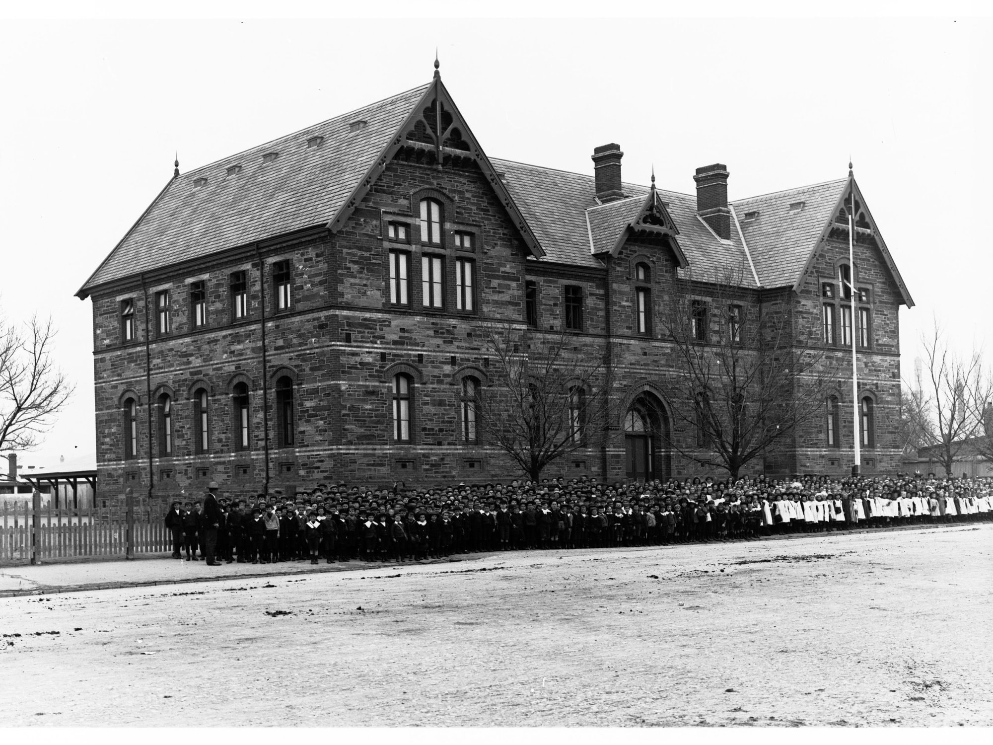 Sturt Street School Building Showing Children in Front