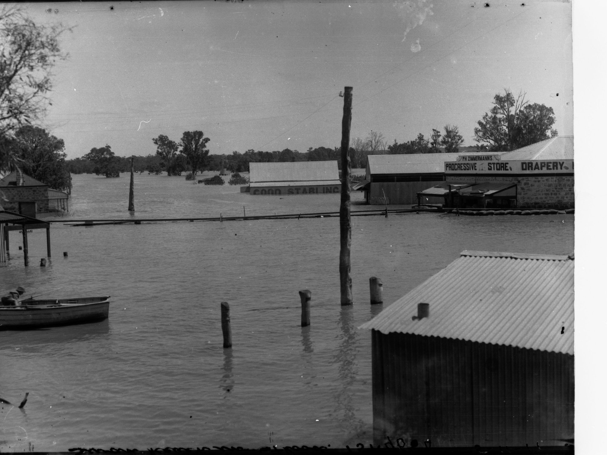 Swanreach during floods showing township underwater