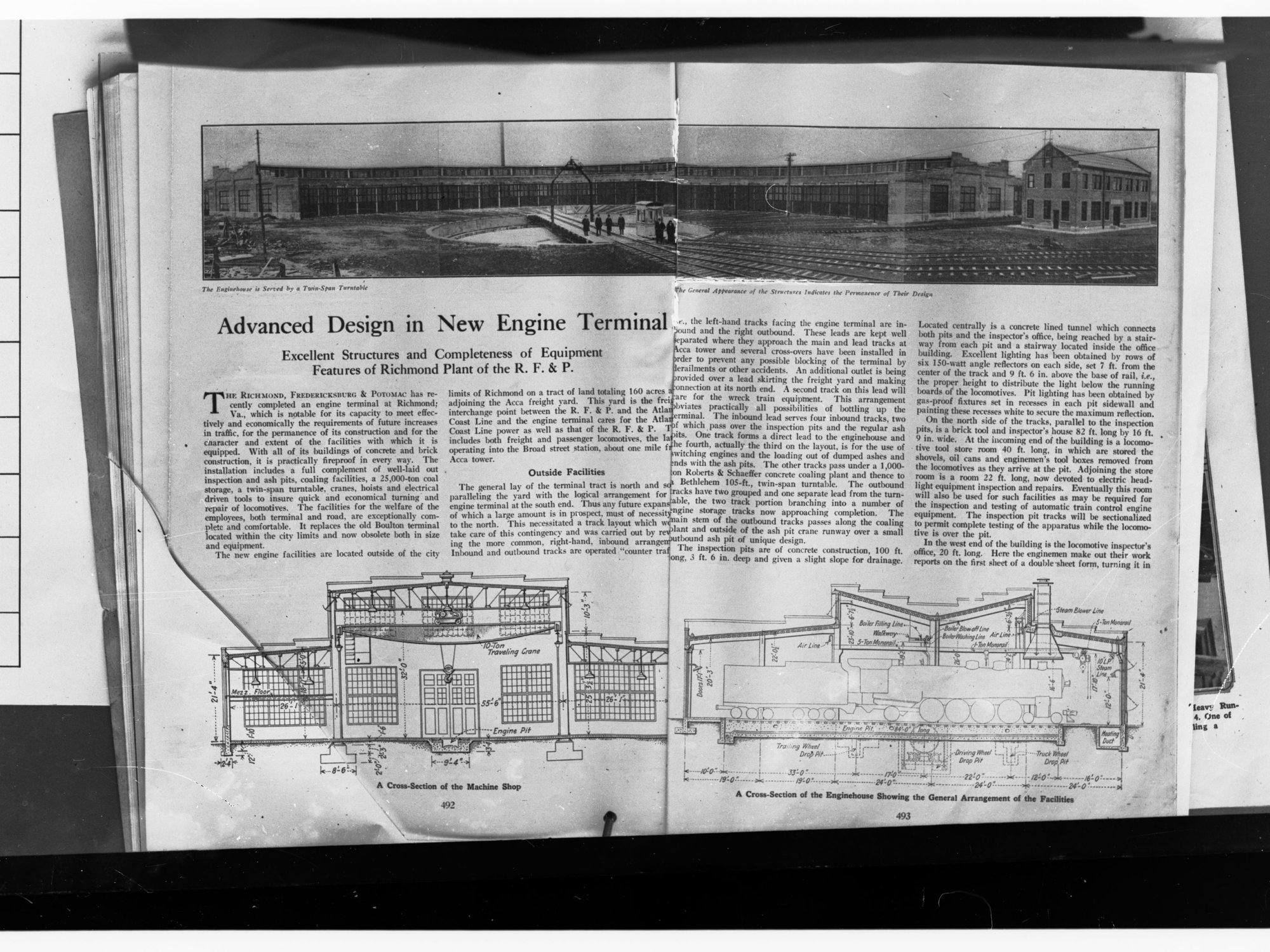 Page from a book - Advanced Design for New Engine Terminal (in the USA)