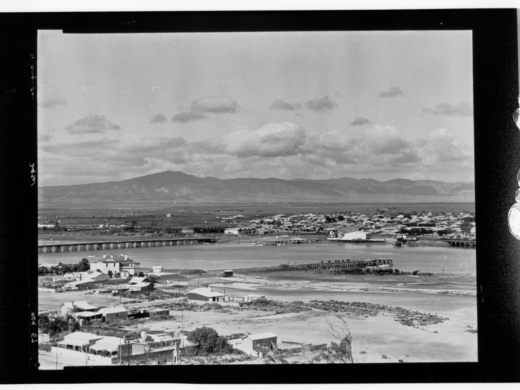 Port Augusta - aerial picture of the town and hills in background