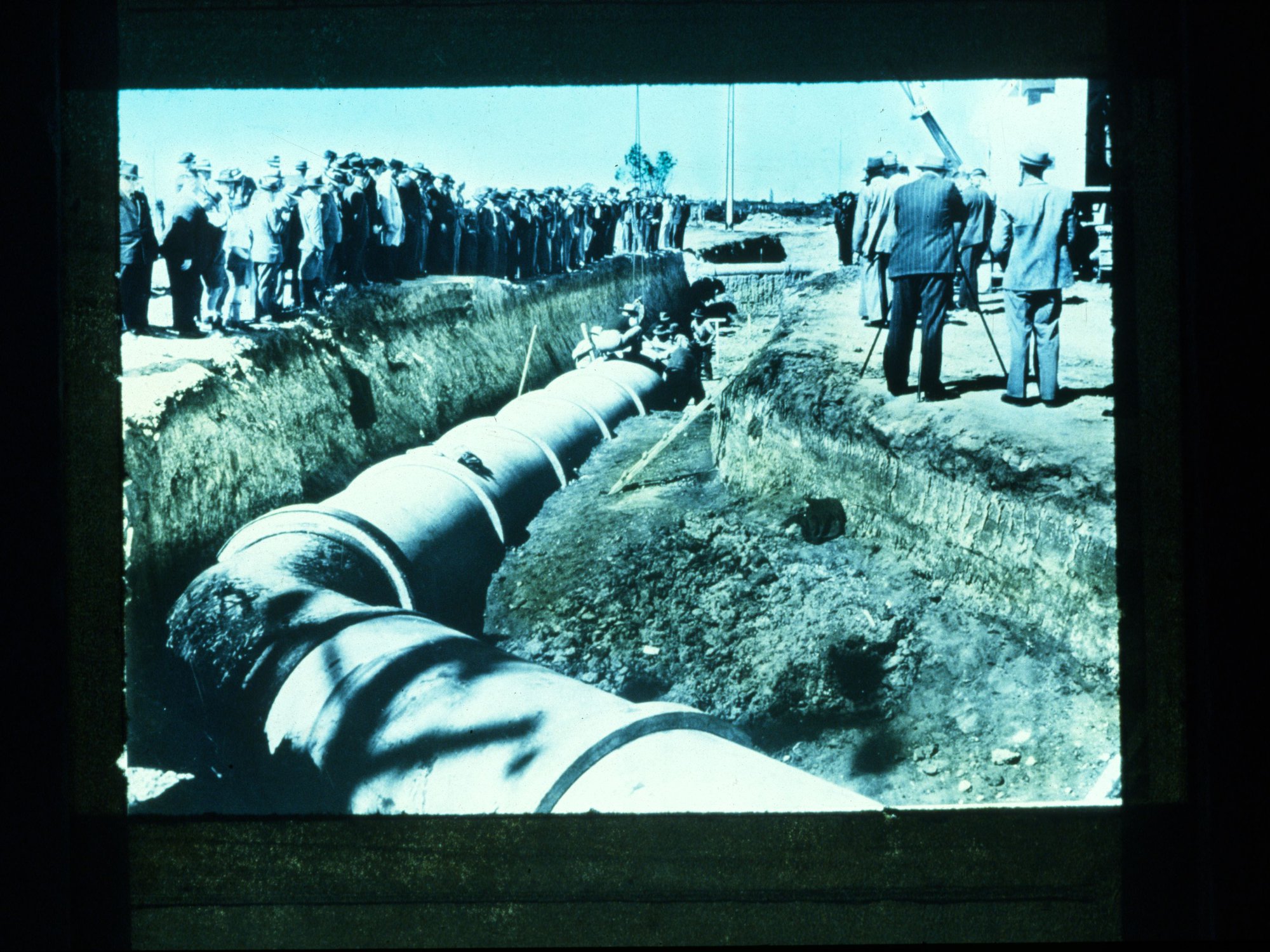 Opening of Loxton Irrigation Showing Underground Pipe