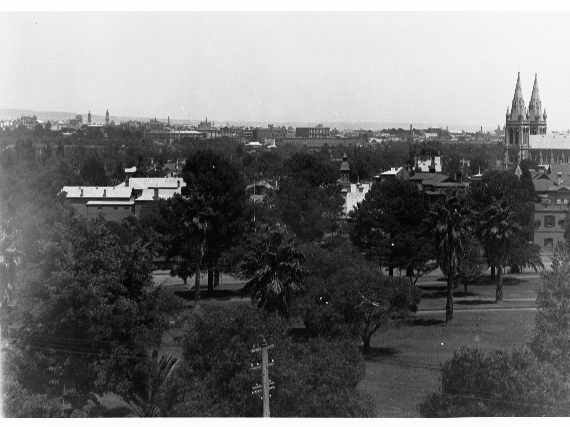 Panoramic View of Adelaide Showing Saint Peters Cathedral