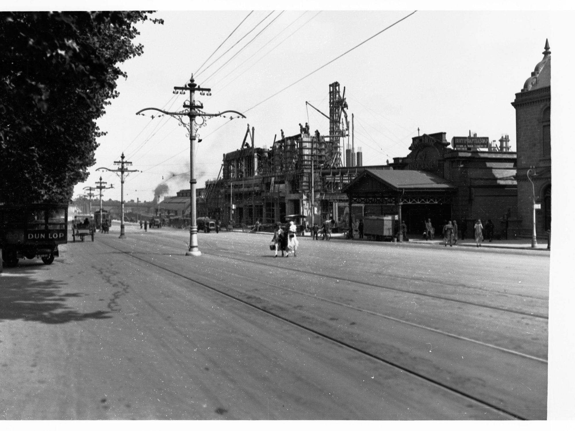 Adelaide Railway Station Under Construction Showing North Terrace
