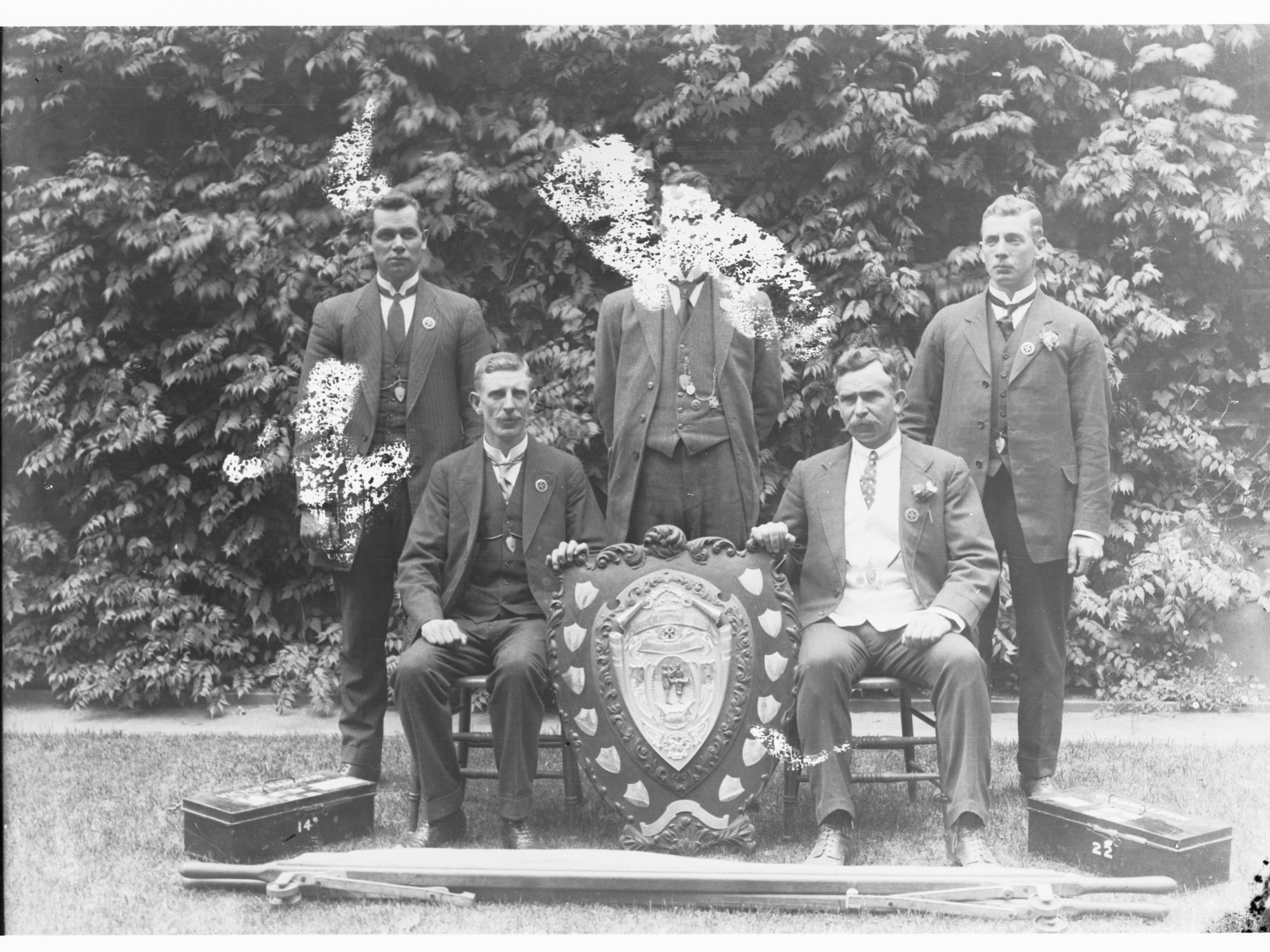 Group portrait of first aid officers, taken for South Australian Railways