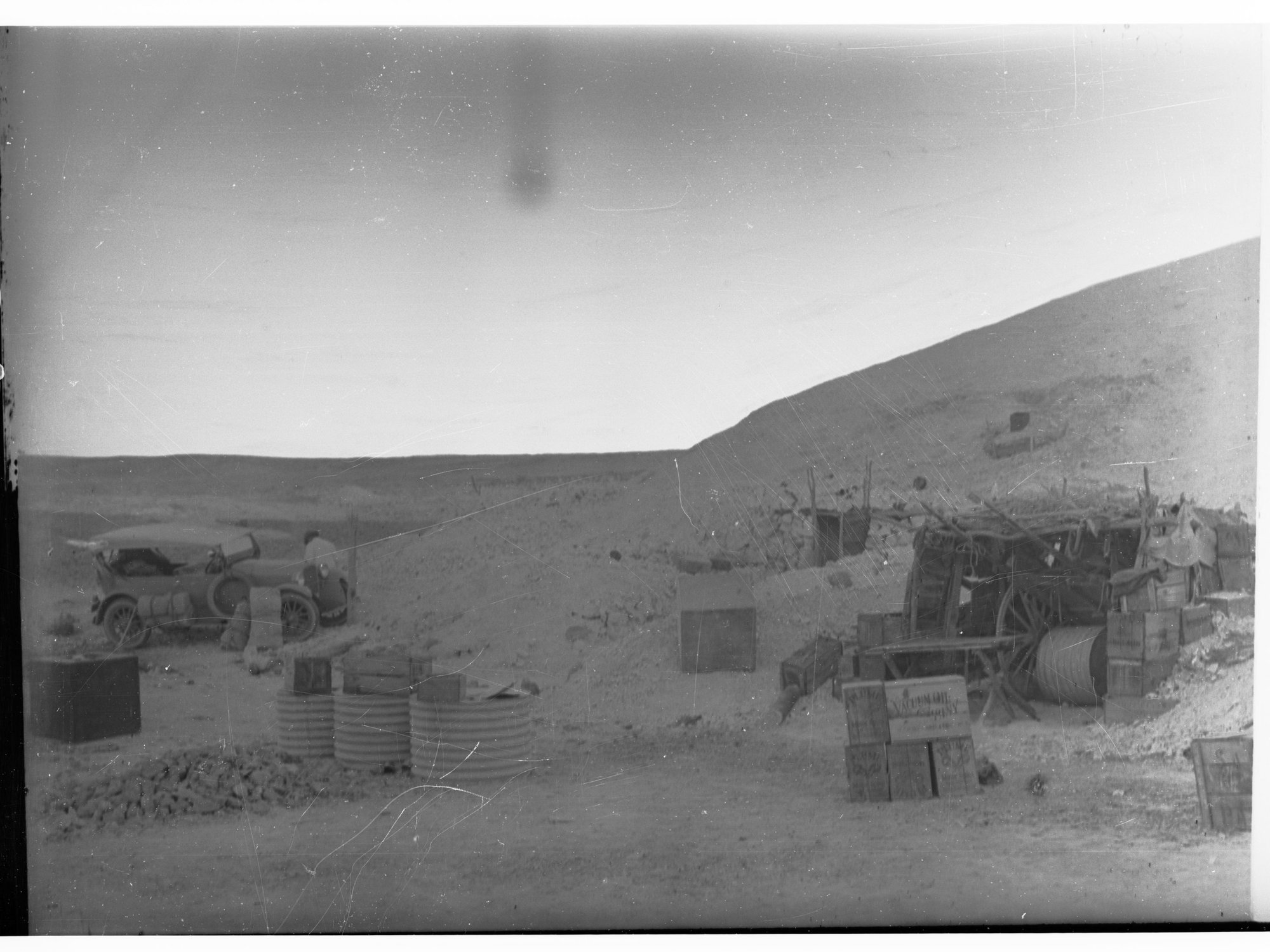 Coober Pedy - showing automobile and backyard of underground house
