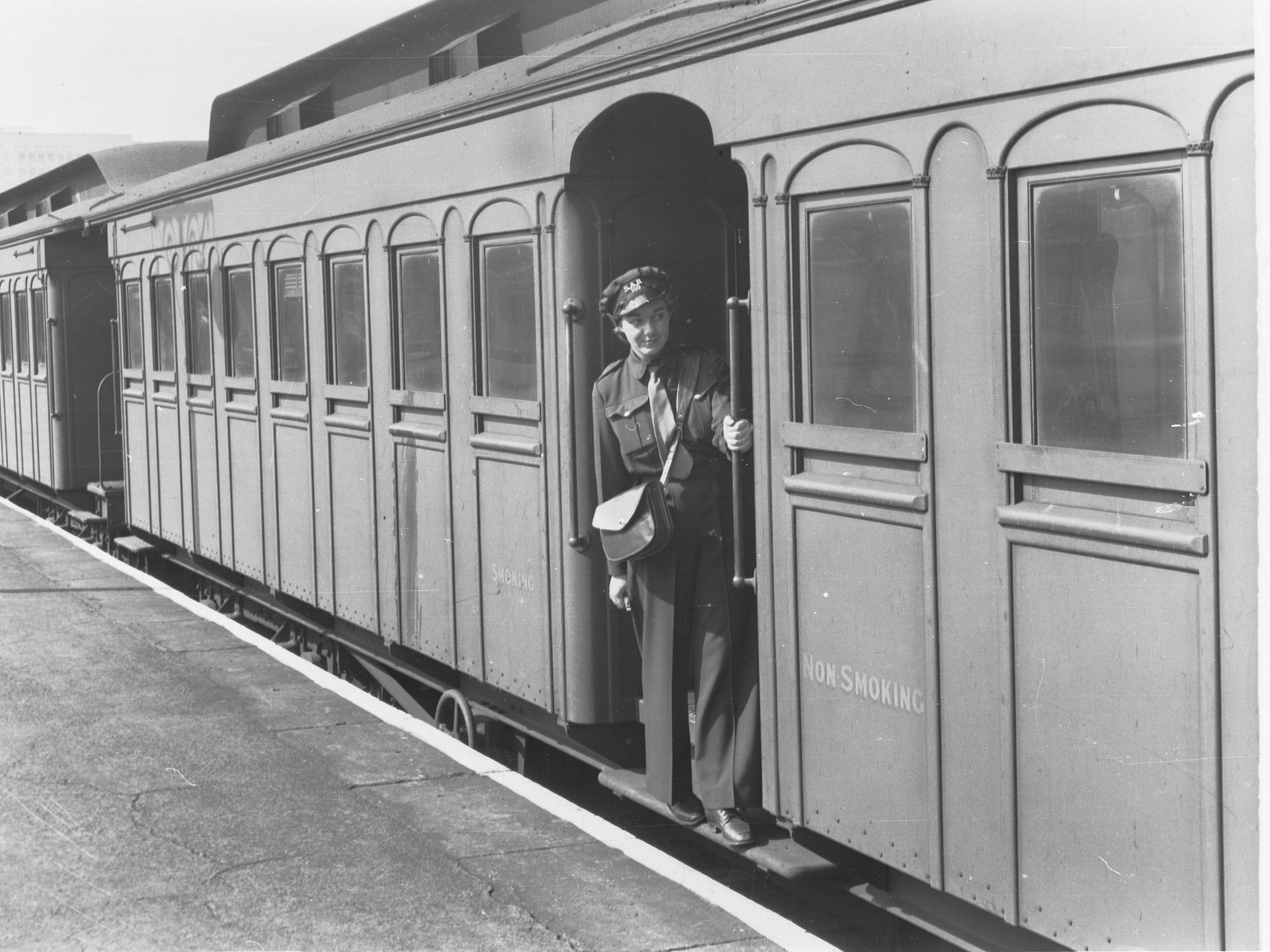 Female ticket collector for the South Australian Railways