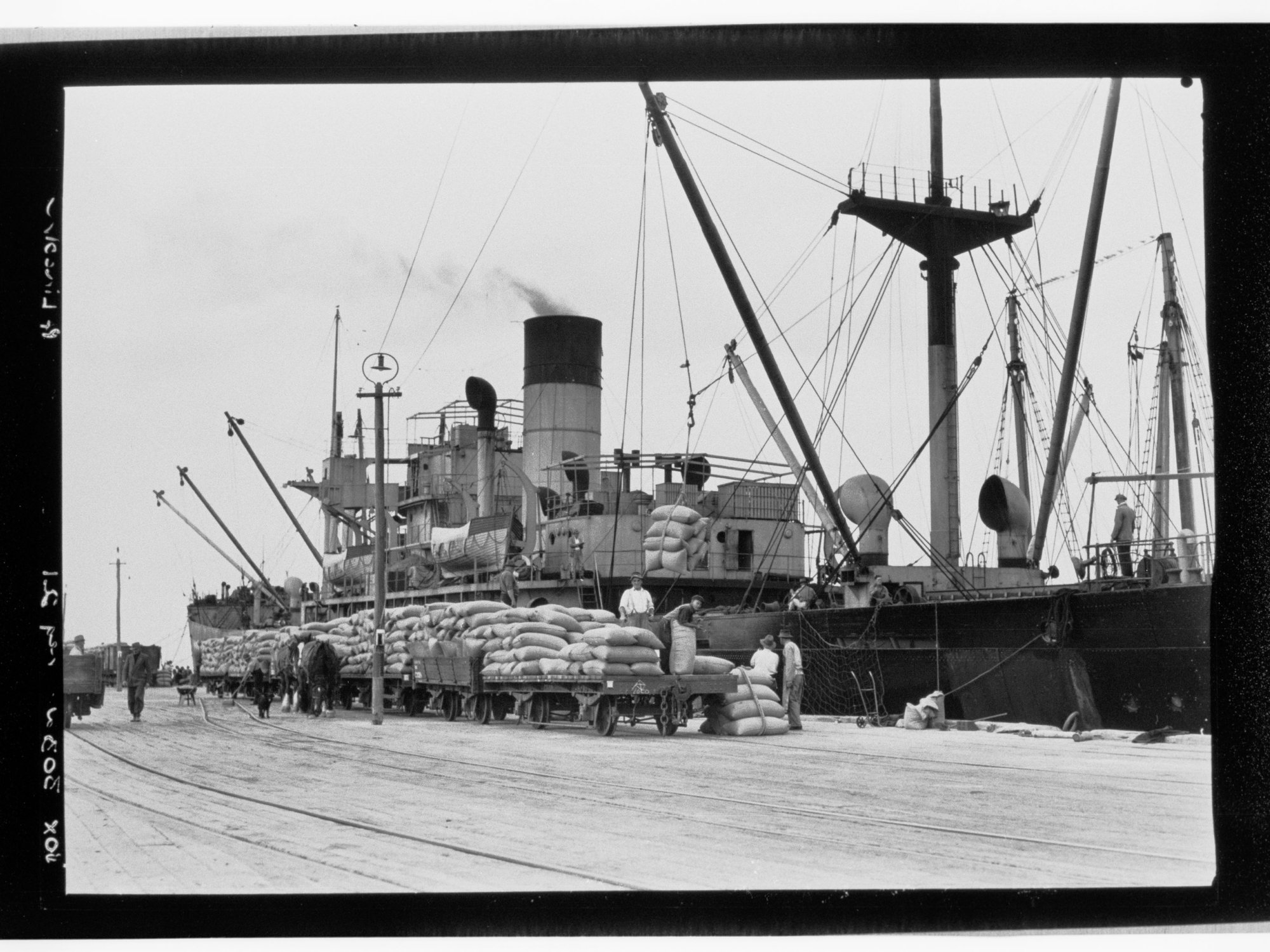 Loading grain - Ship "Moonta"? - possibly Port Lincoln