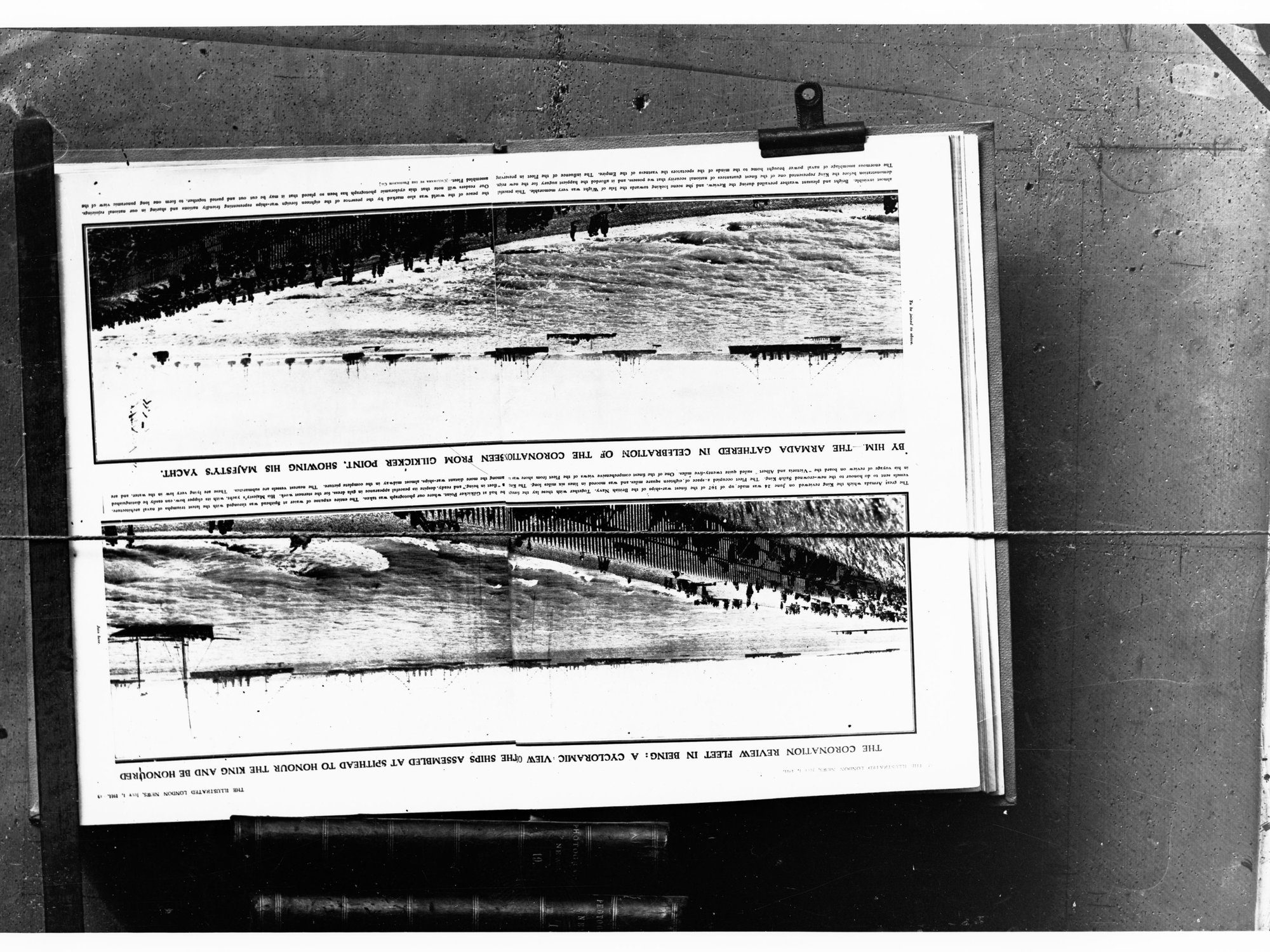 Newspaper article on the Coronation Review Fleet - The Illustrated London News - ships assembled at Spithead to honour the king