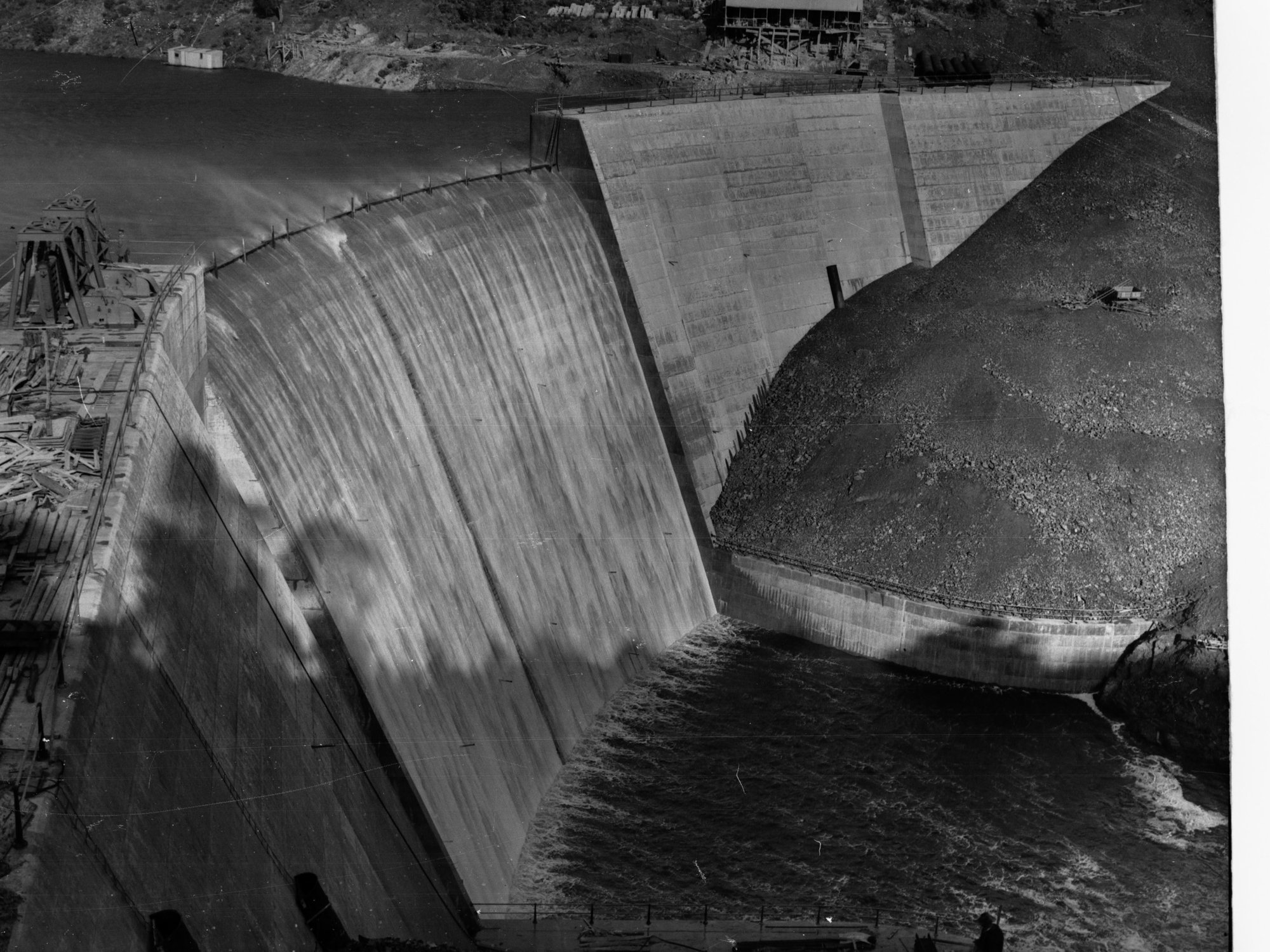 Mount Bold reservoir - first water to flow over spillway