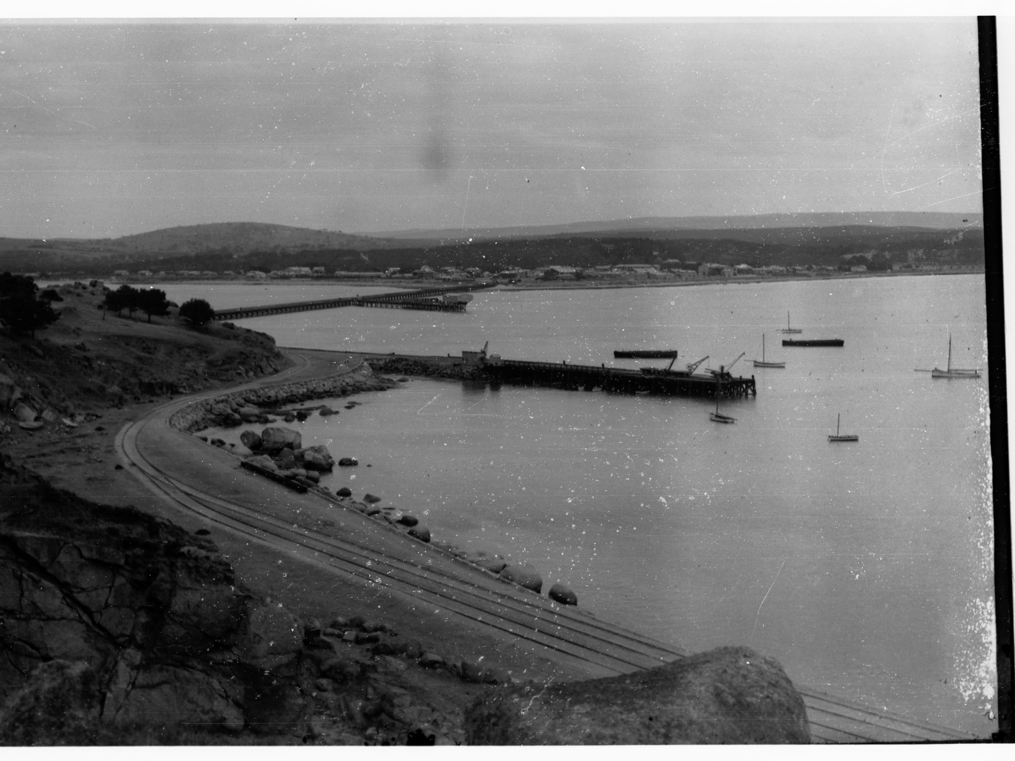 Victor Harbor taken from Granite Island showing sailing boats
